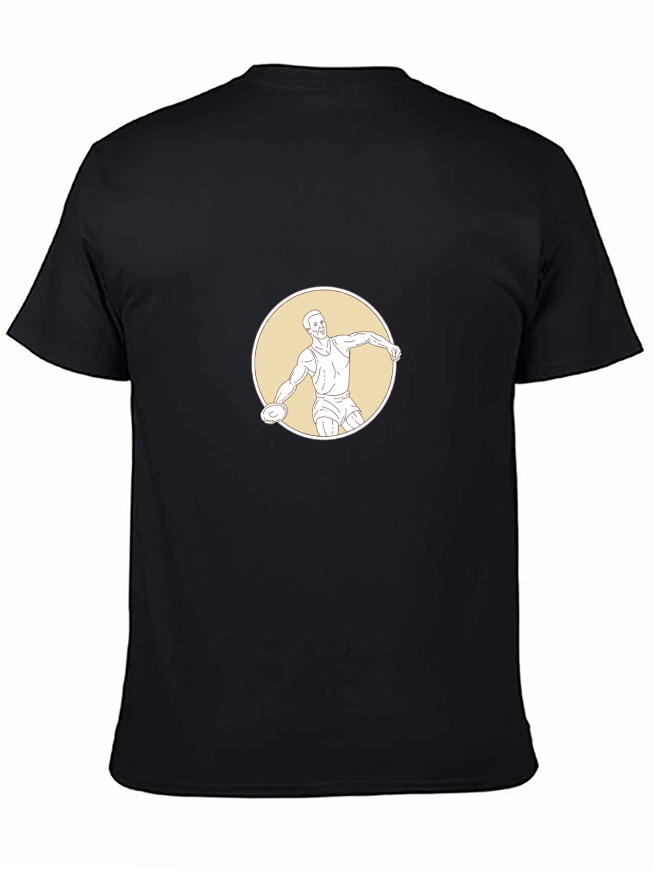 Black T-Shirt with Discus Thrower Graphic