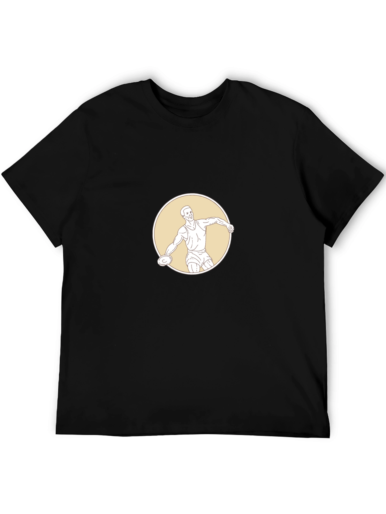 Black T-Shirt with Discus Thrower Graphic