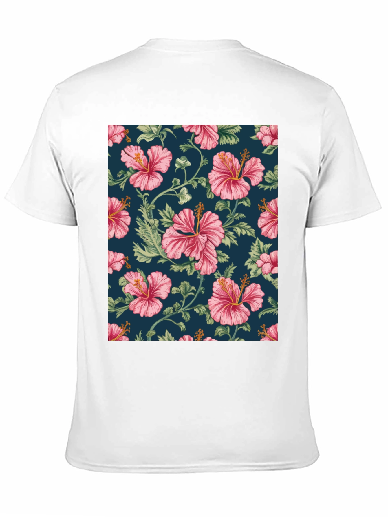 Floral Hibiscus Print Black T-Shirt