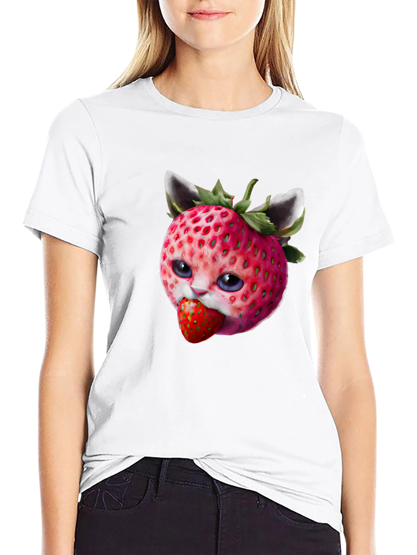 Strawberry Cat Graphic Tee