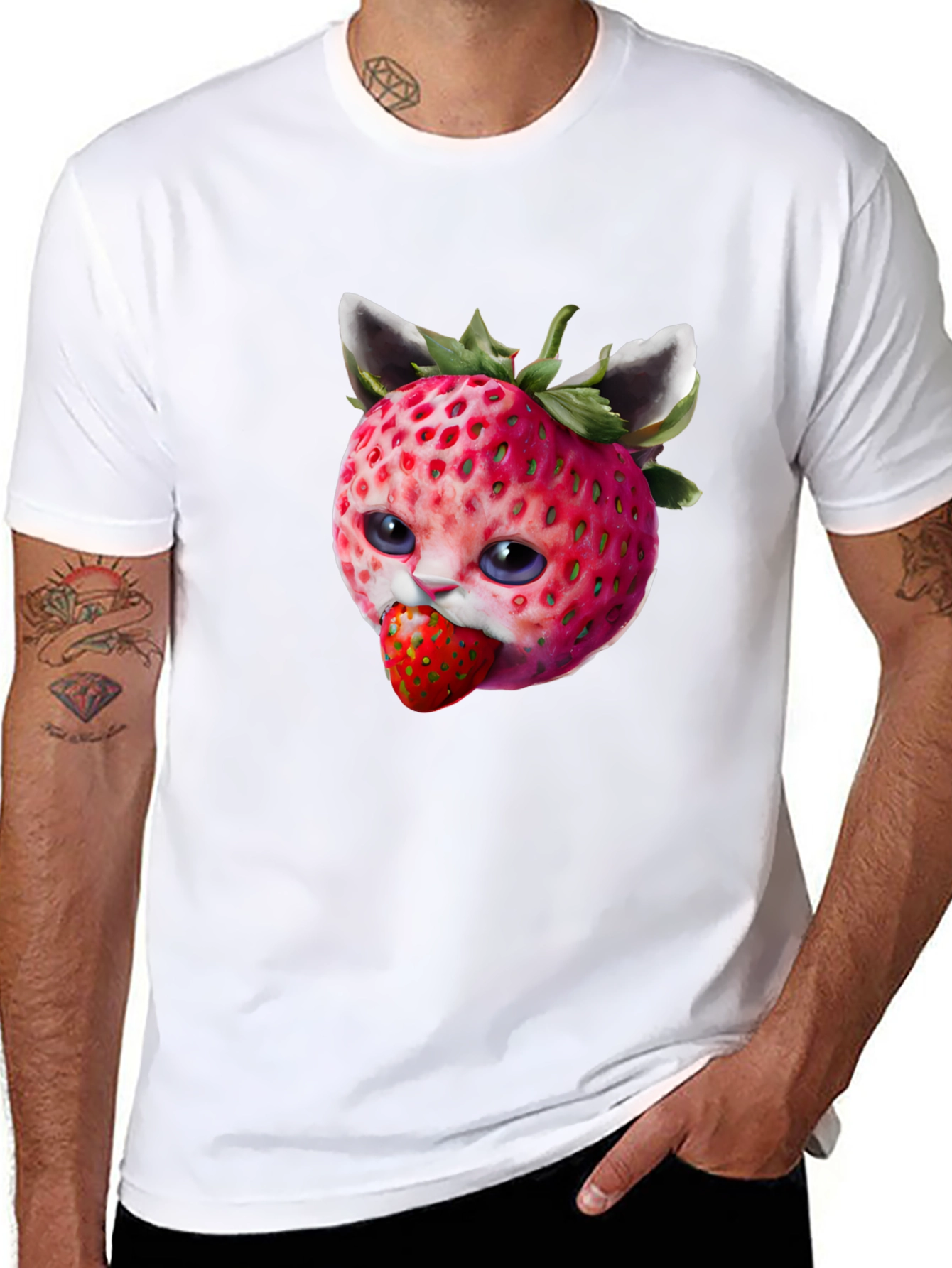 Strawberry Cat Graphic Tee