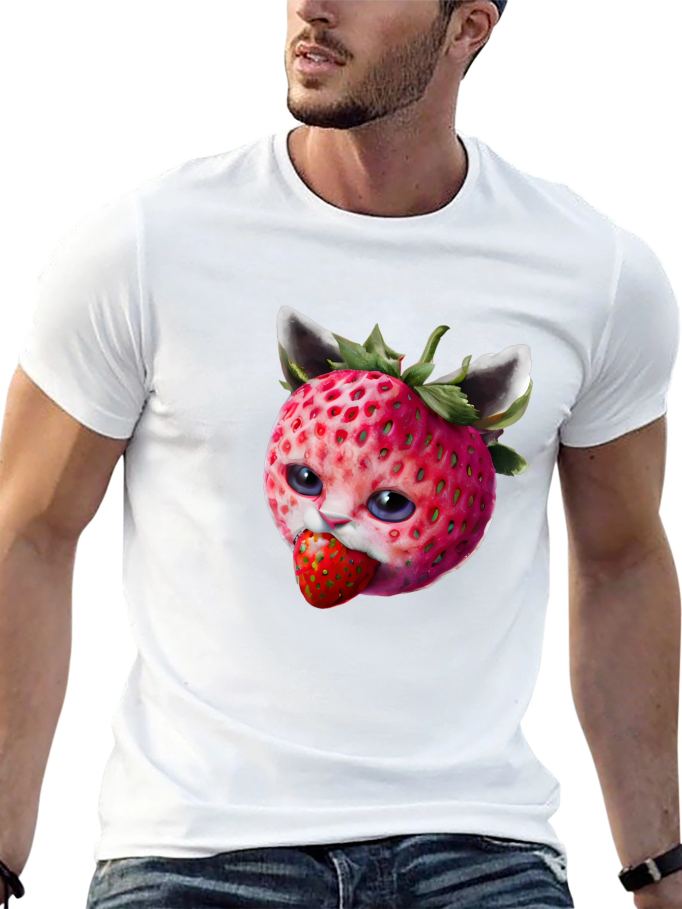 Strawberry Cat Graphic Tee