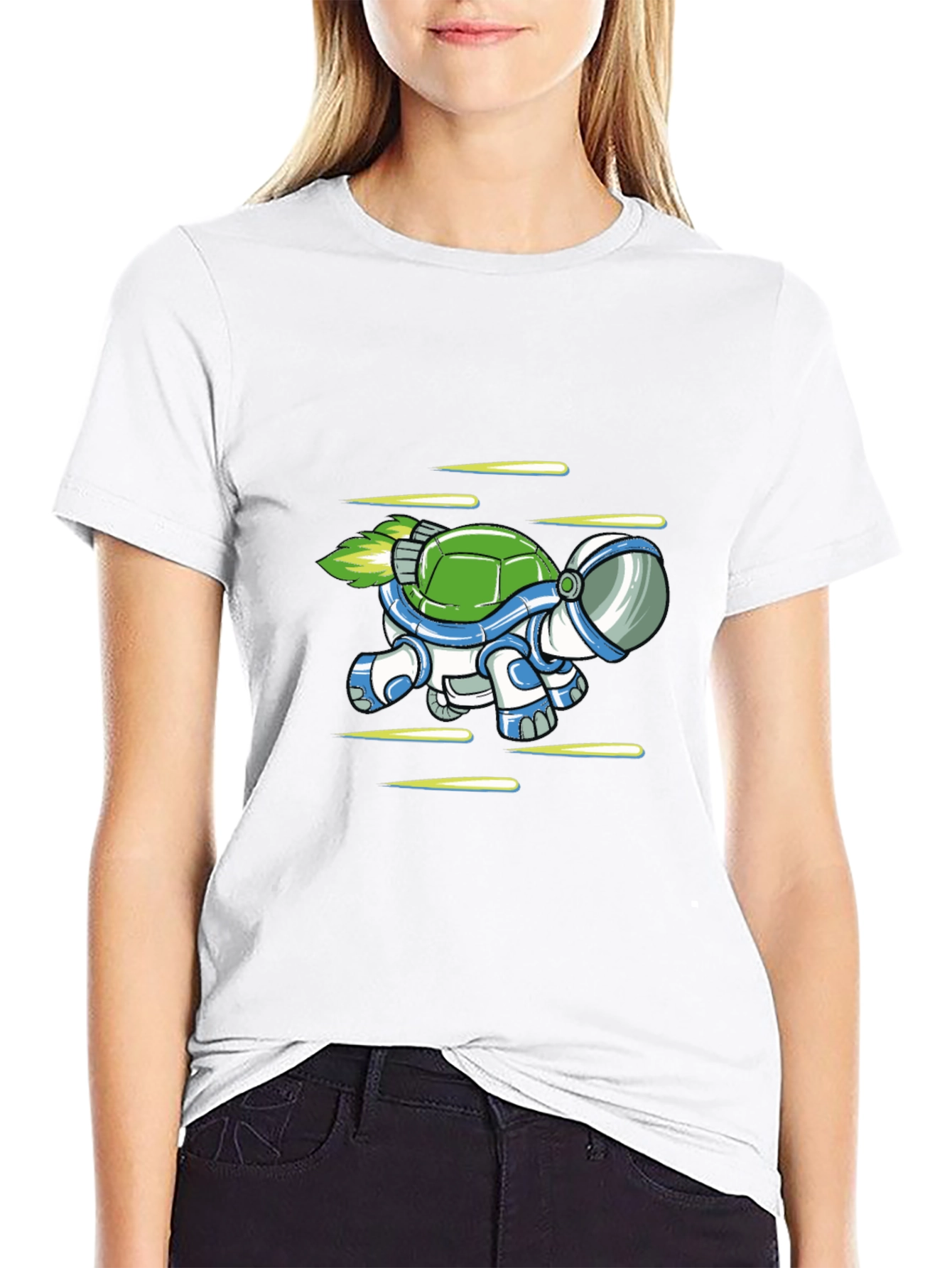 Astronaut Turtle Black T-Shirt
