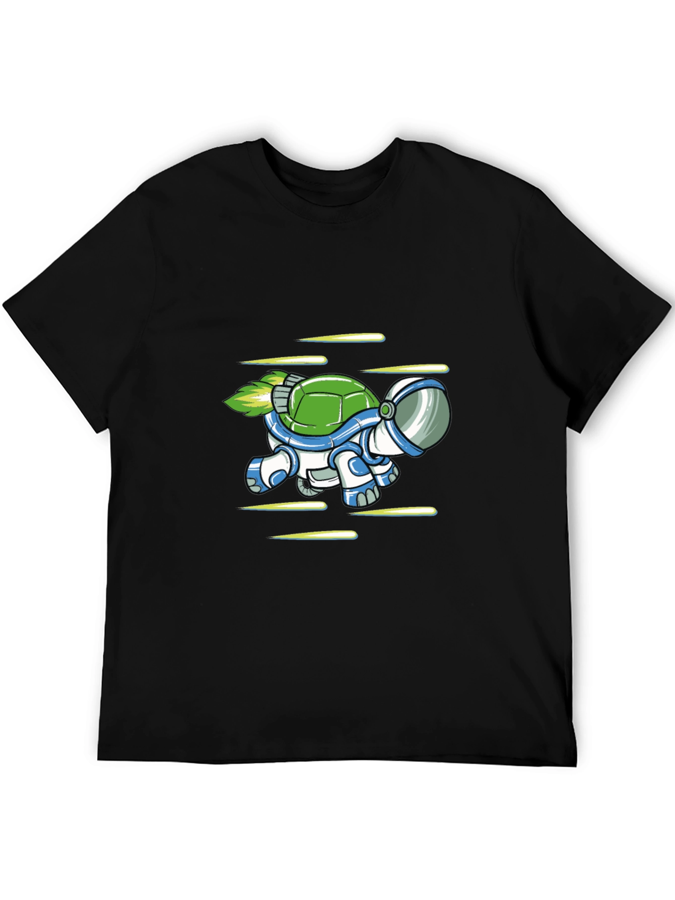 Astronaut Turtle Black T-Shirt