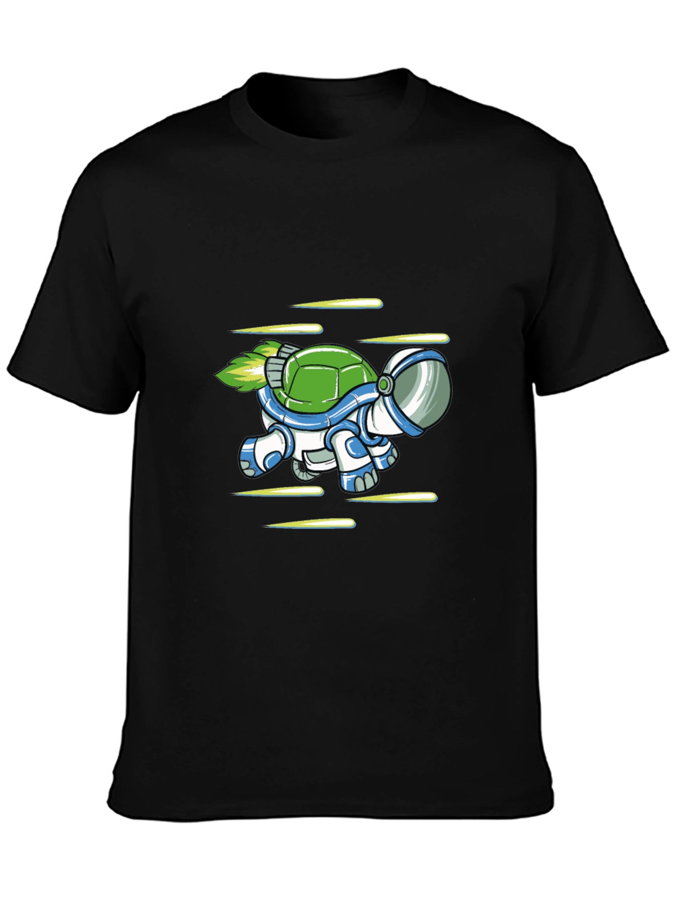 Astronaut Turtle Black T-Shirt