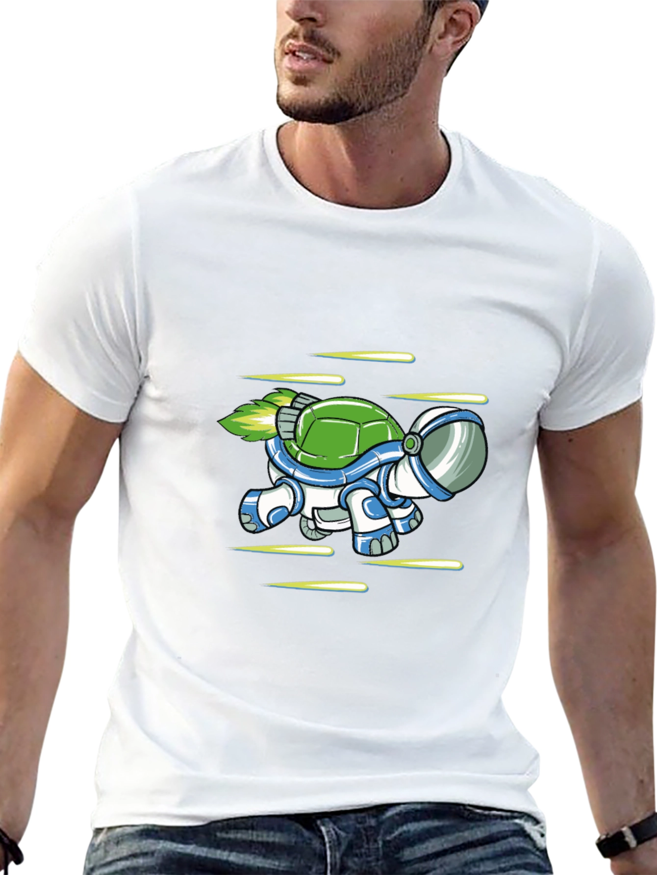 Astronaut Turtle Black T-Shirt