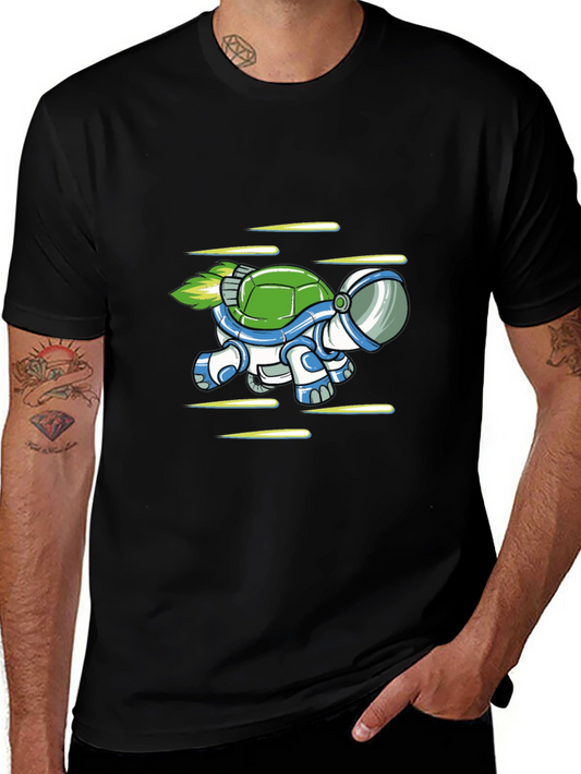 Astronaut Turtle Black T-Shirt