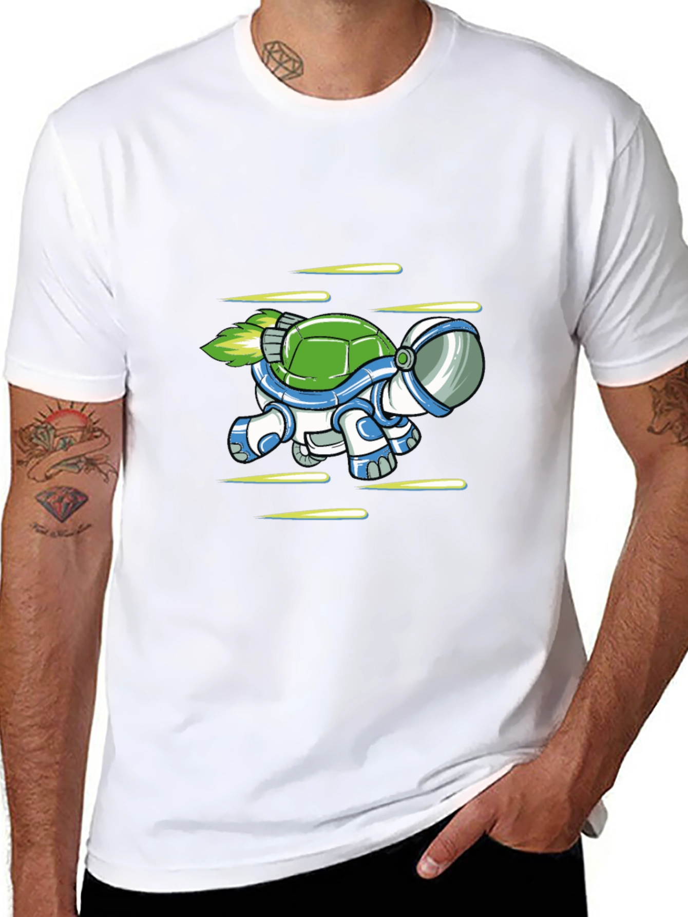 Astronaut Turtle Black T-Shirt