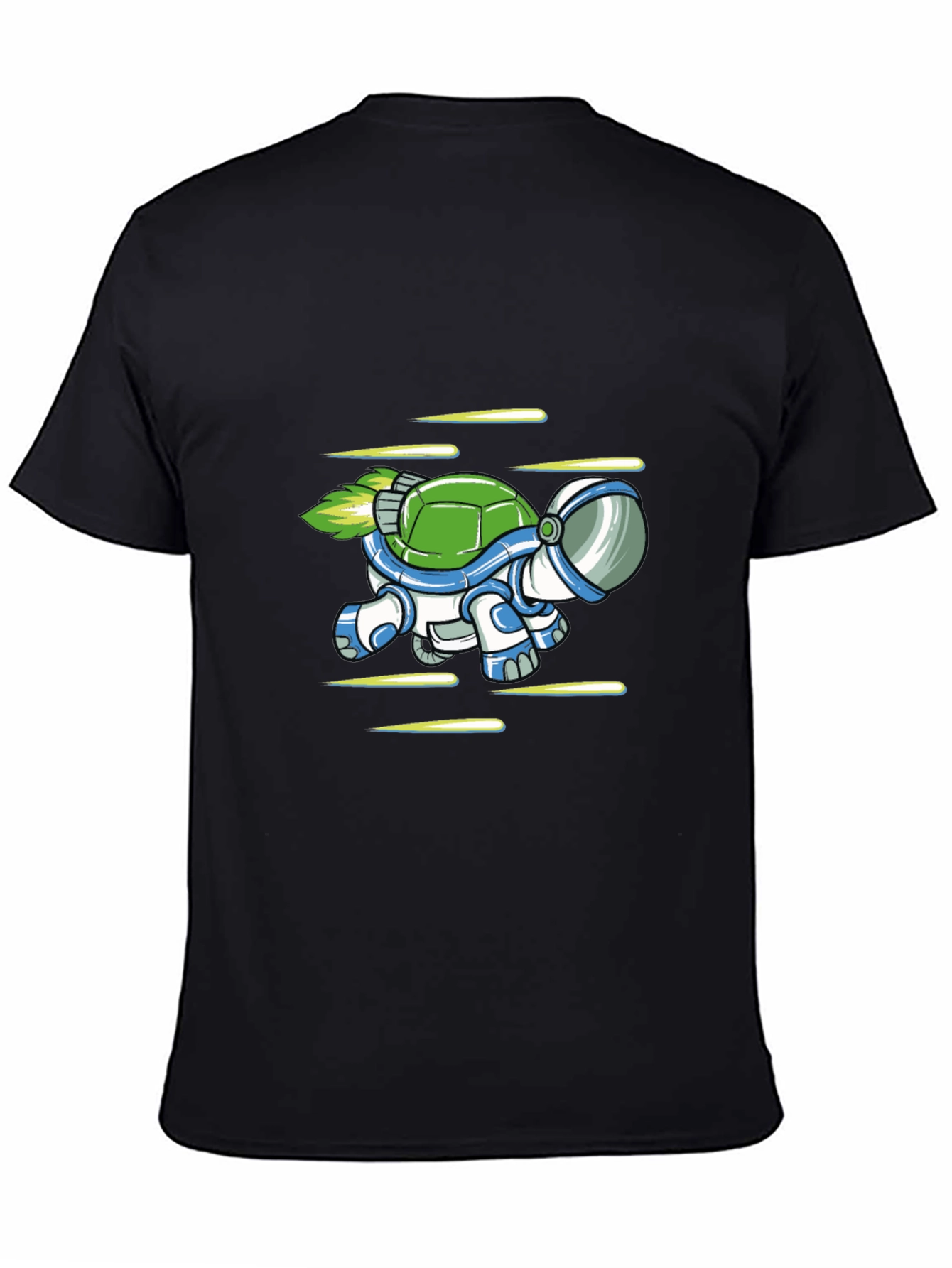 Astronaut Turtle Black T-Shirt