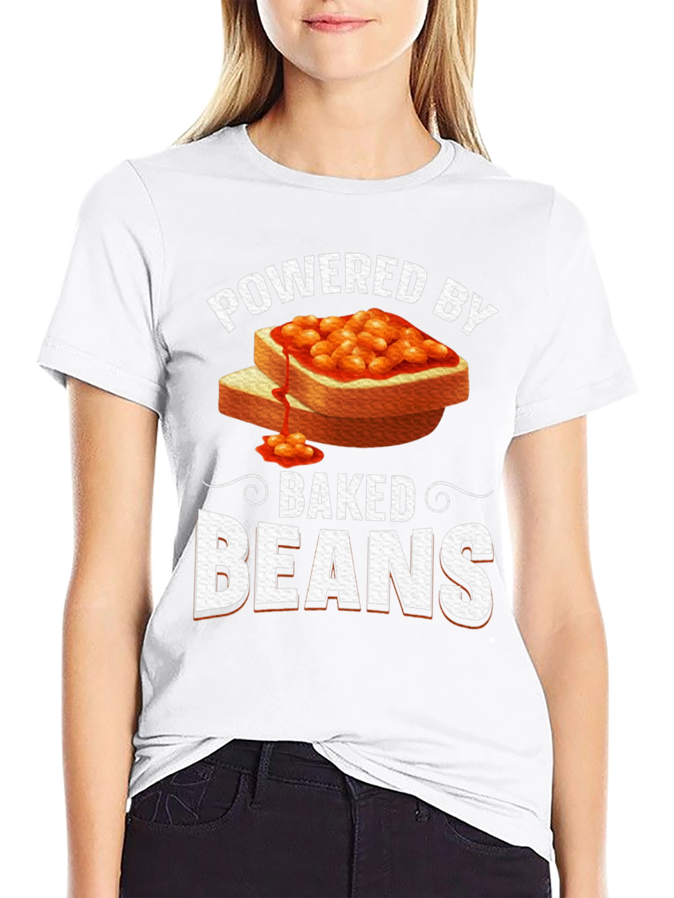 Powered by Baked Beans Funny T-Shirt