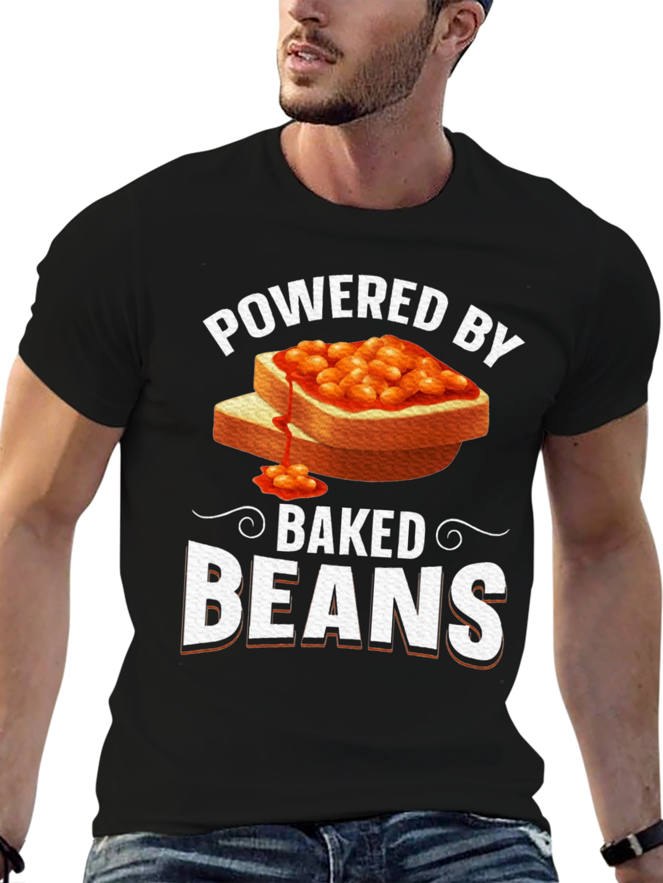 Powered by Baked Beans Funny T-Shirt