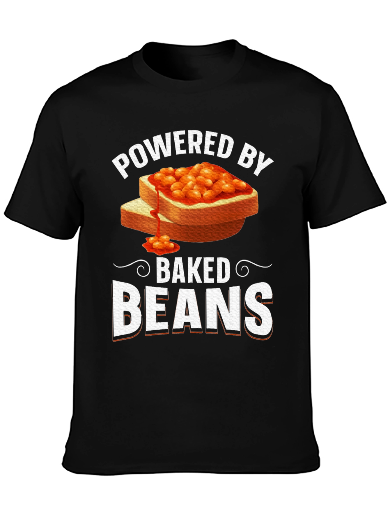 Powered by Baked Beans Funny T-Shirt