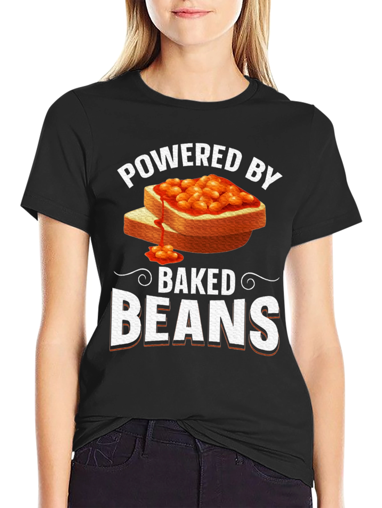 Powered by Baked Beans Funny T-Shirt