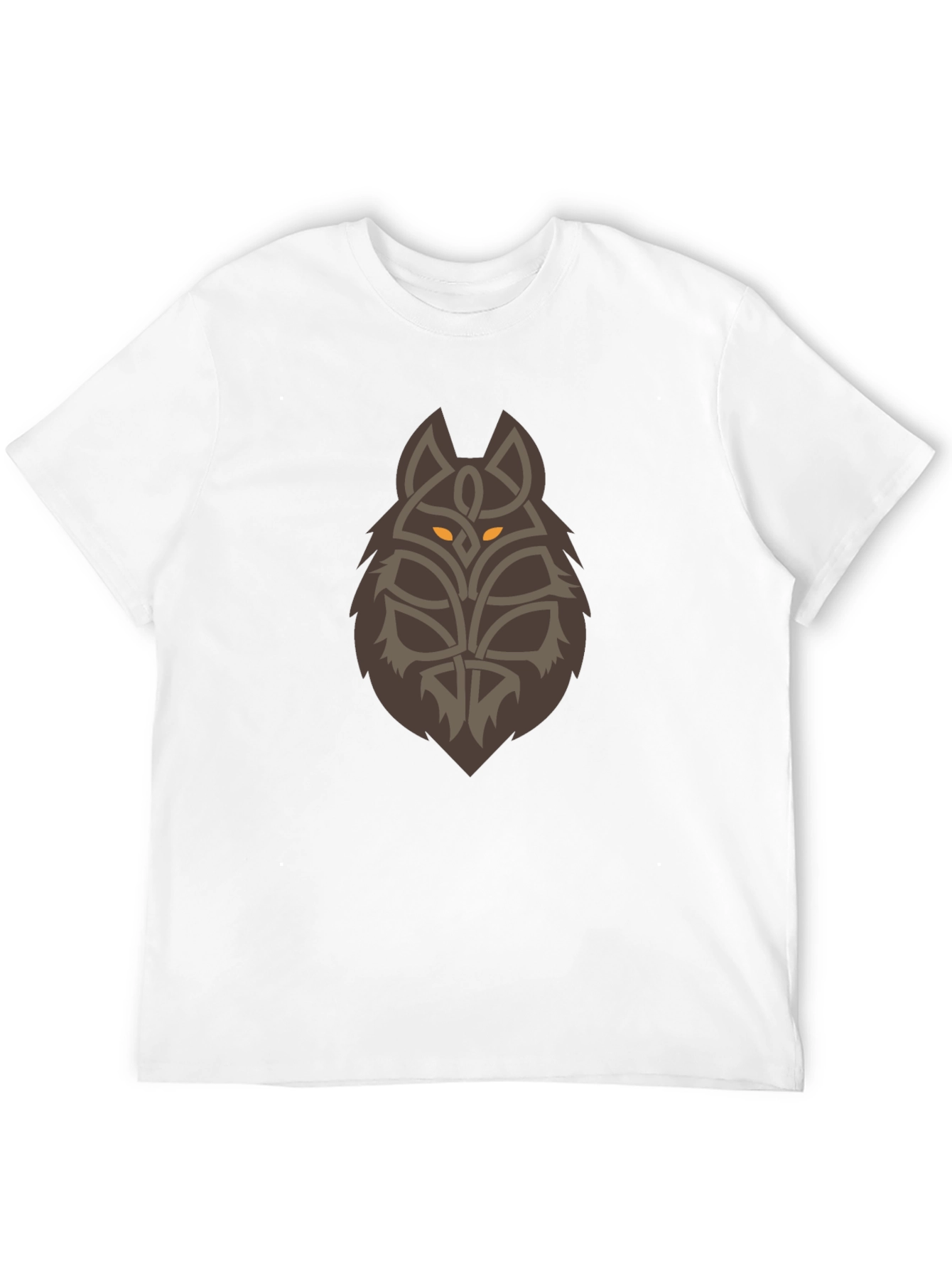 Celtic Wolf Graphic Tee - Black Cotton T-Shirt
