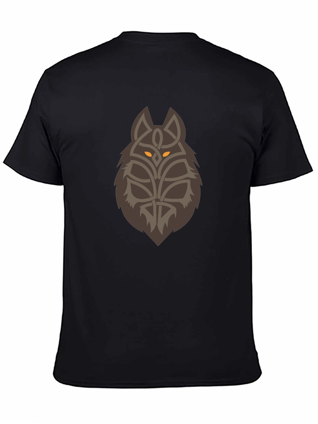 Celtic Wolf Graphic Tee - Black Cotton T-Shirt