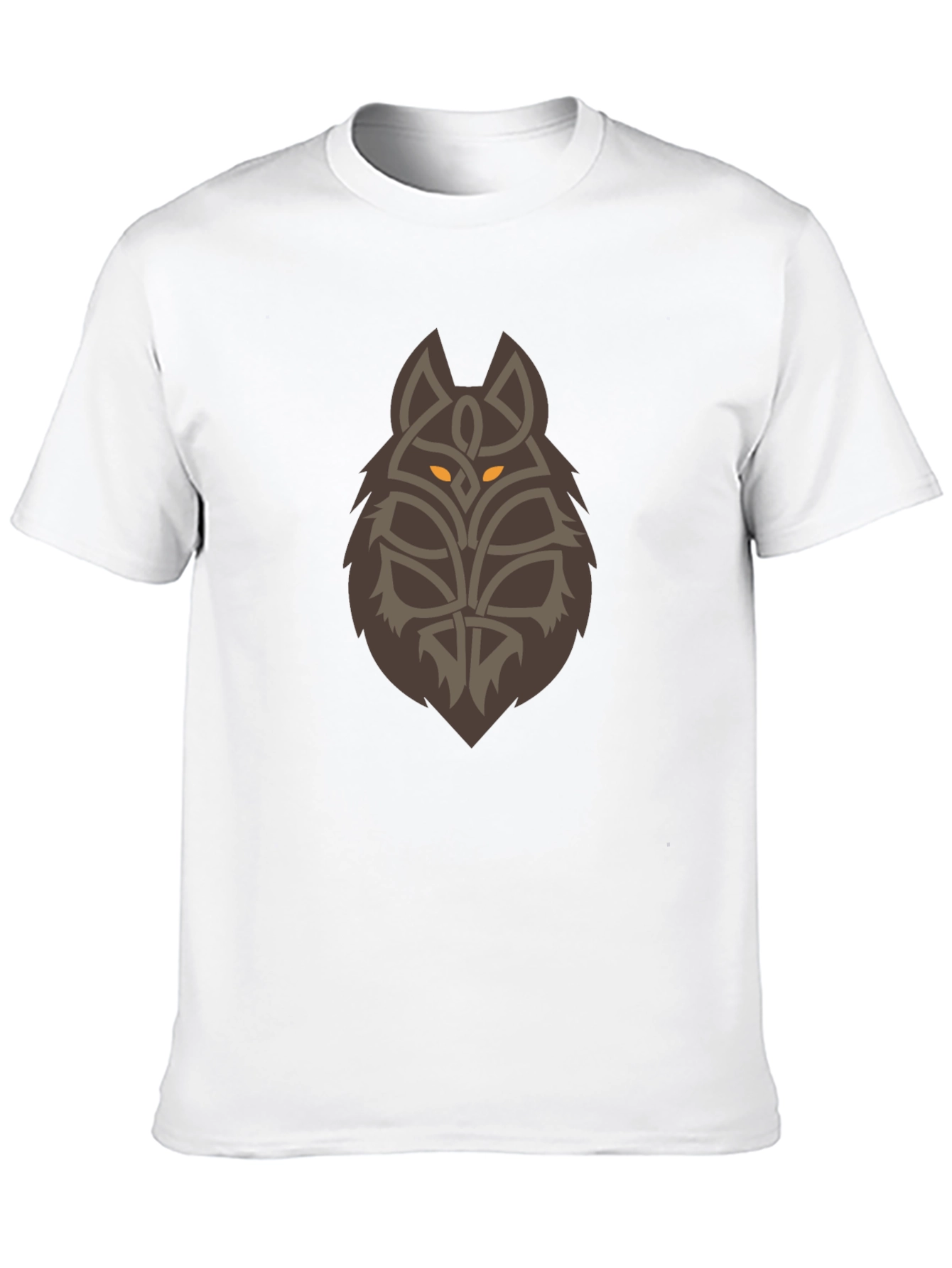 Celtic Wolf Graphic Tee - Black Cotton T-Shirt