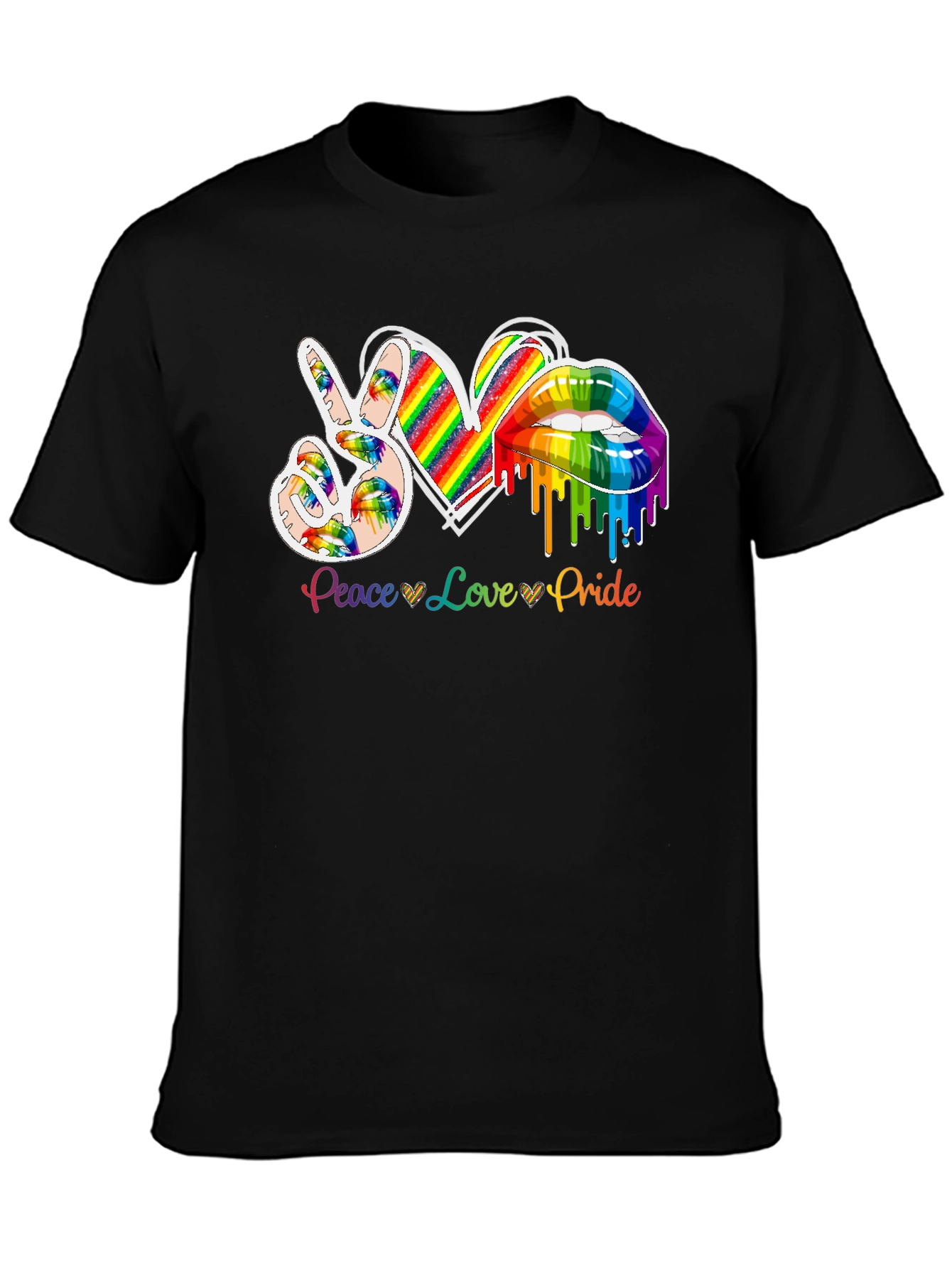 Peace Love Pride Rainbow Graphic Tee