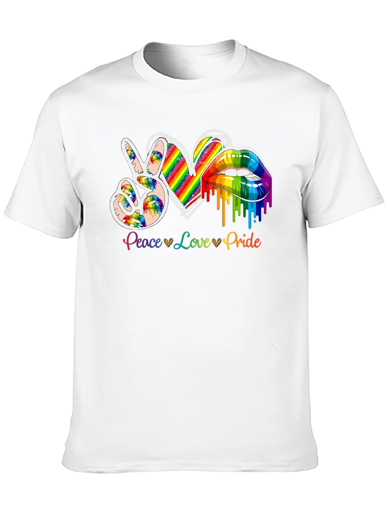 Peace Love Pride Rainbow Graphic Tee