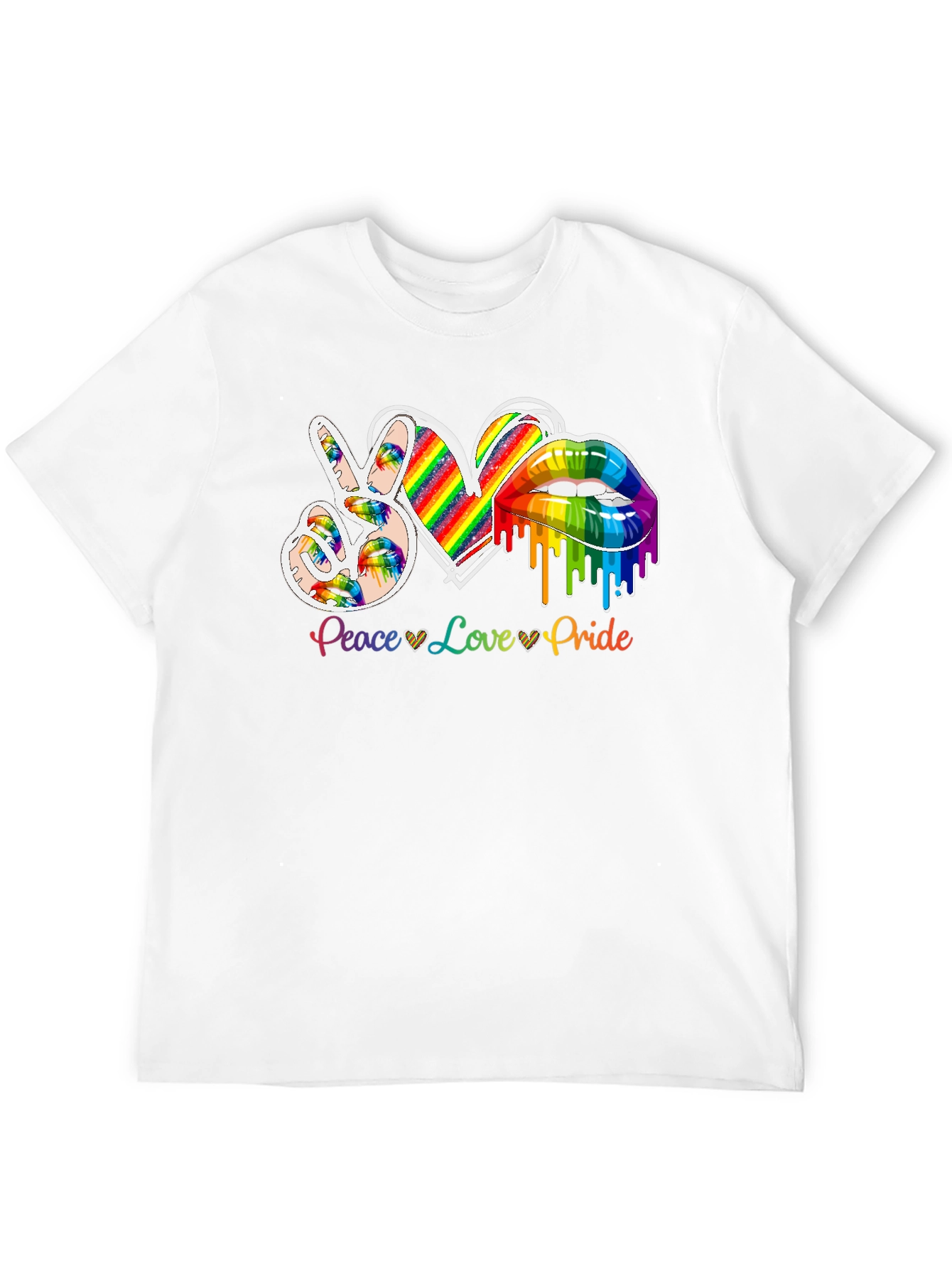 Peace Love Pride Rainbow Graphic Tee