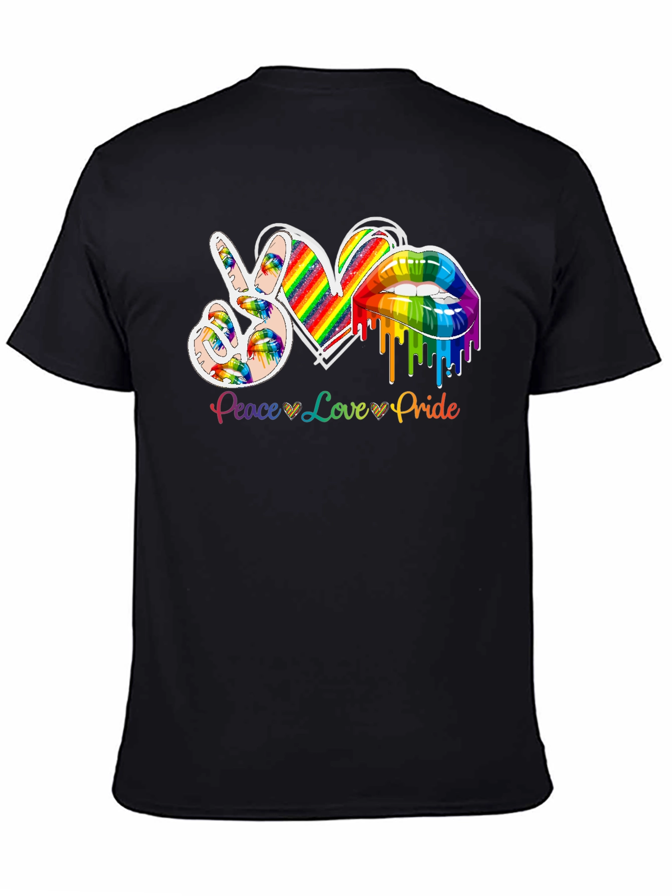 Peace Love Pride Rainbow Graphic Tee
