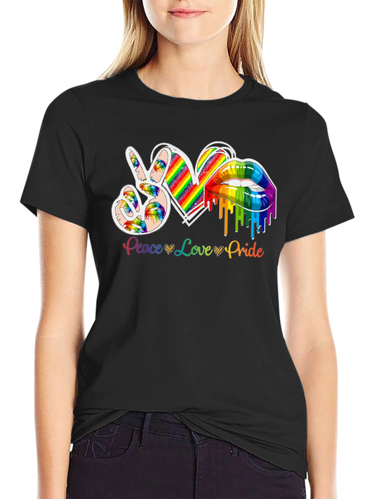 Peace Love Pride Rainbow Graphic Tee