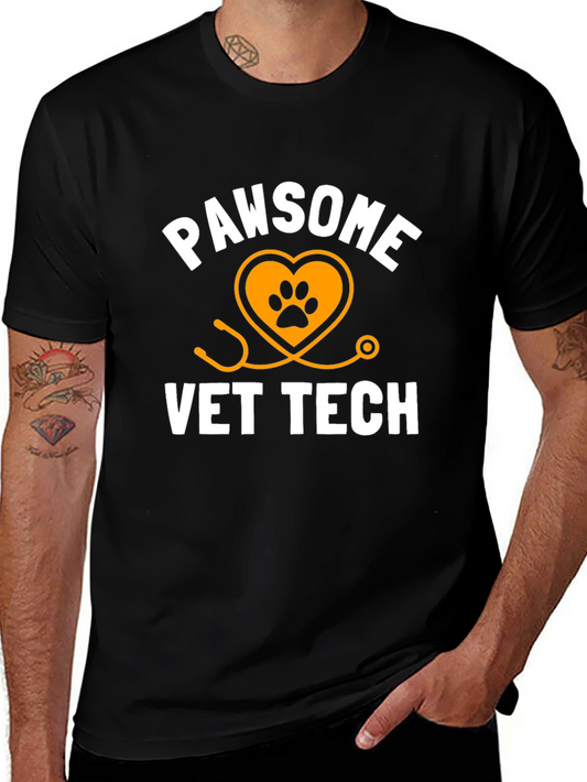 Pawsome Vet Tech T-Shirt - Black