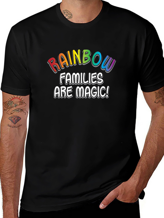 Rainbow Families Are Magic! Black T-Shirt
