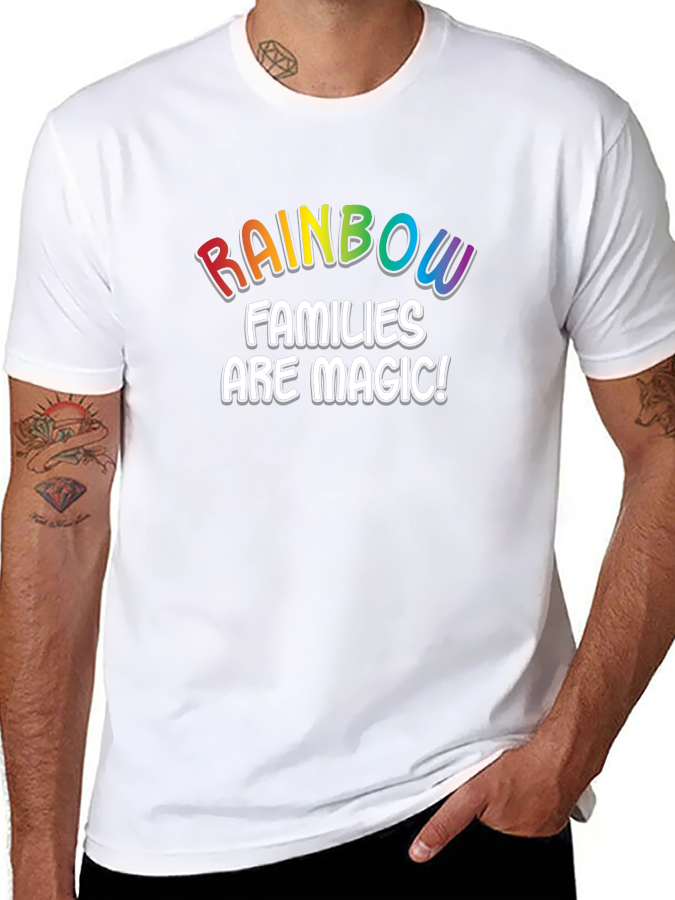 Rainbow Families Are Magic! Black T-Shirt