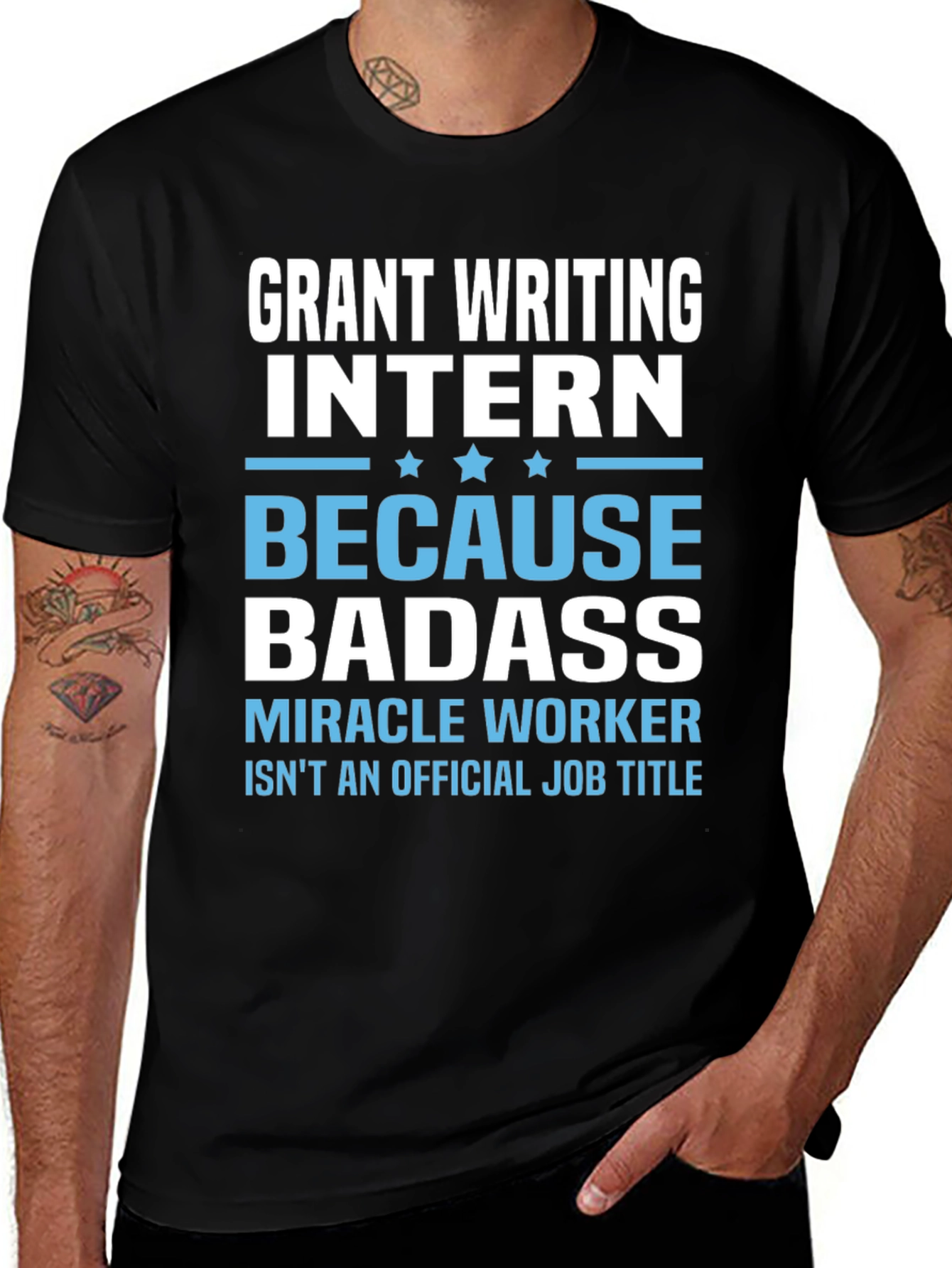 Grant Writing Intern Badass Black T-Shirt
