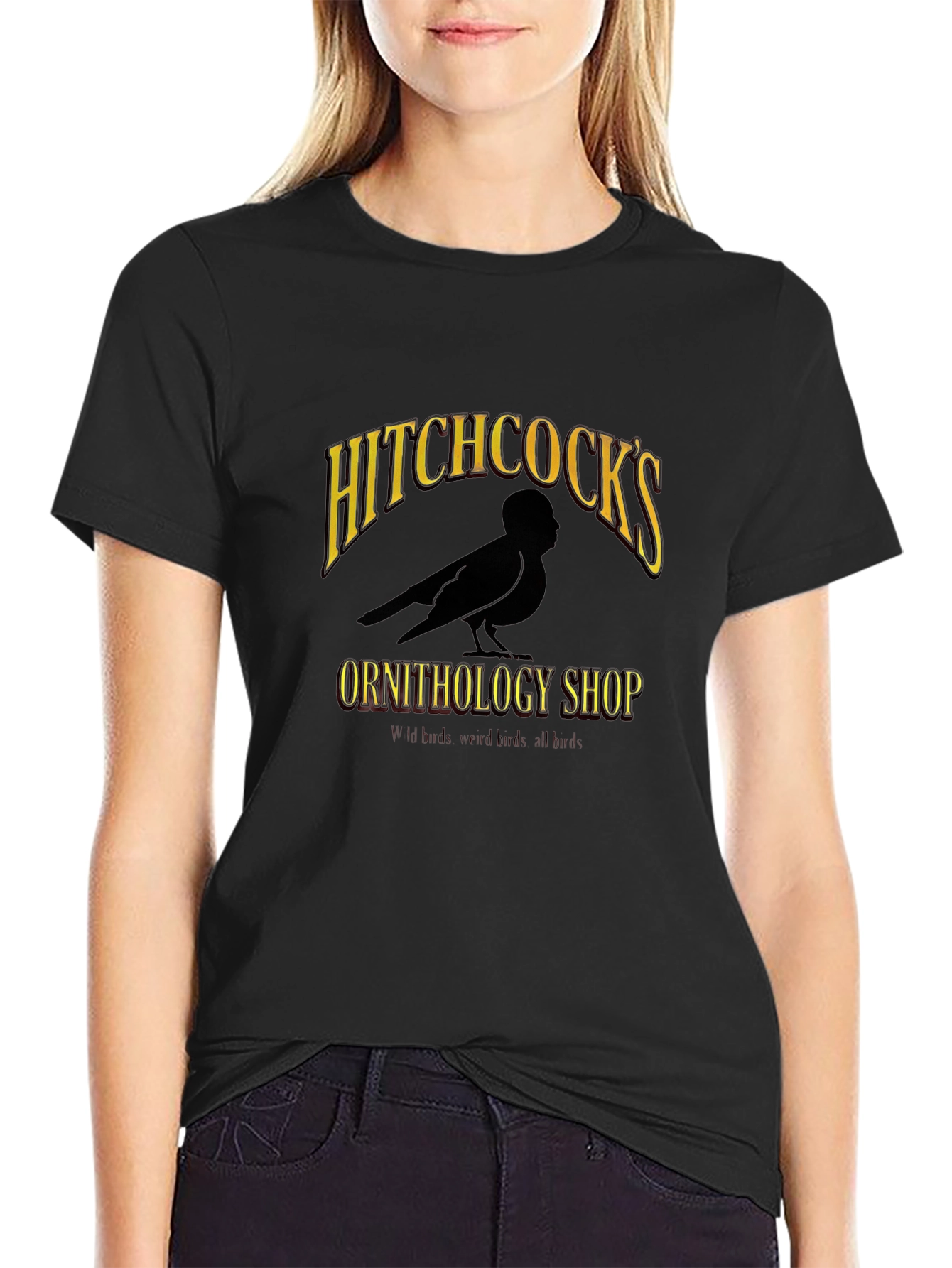 Hitchcocks Ornithology Shop Black T-Shirt