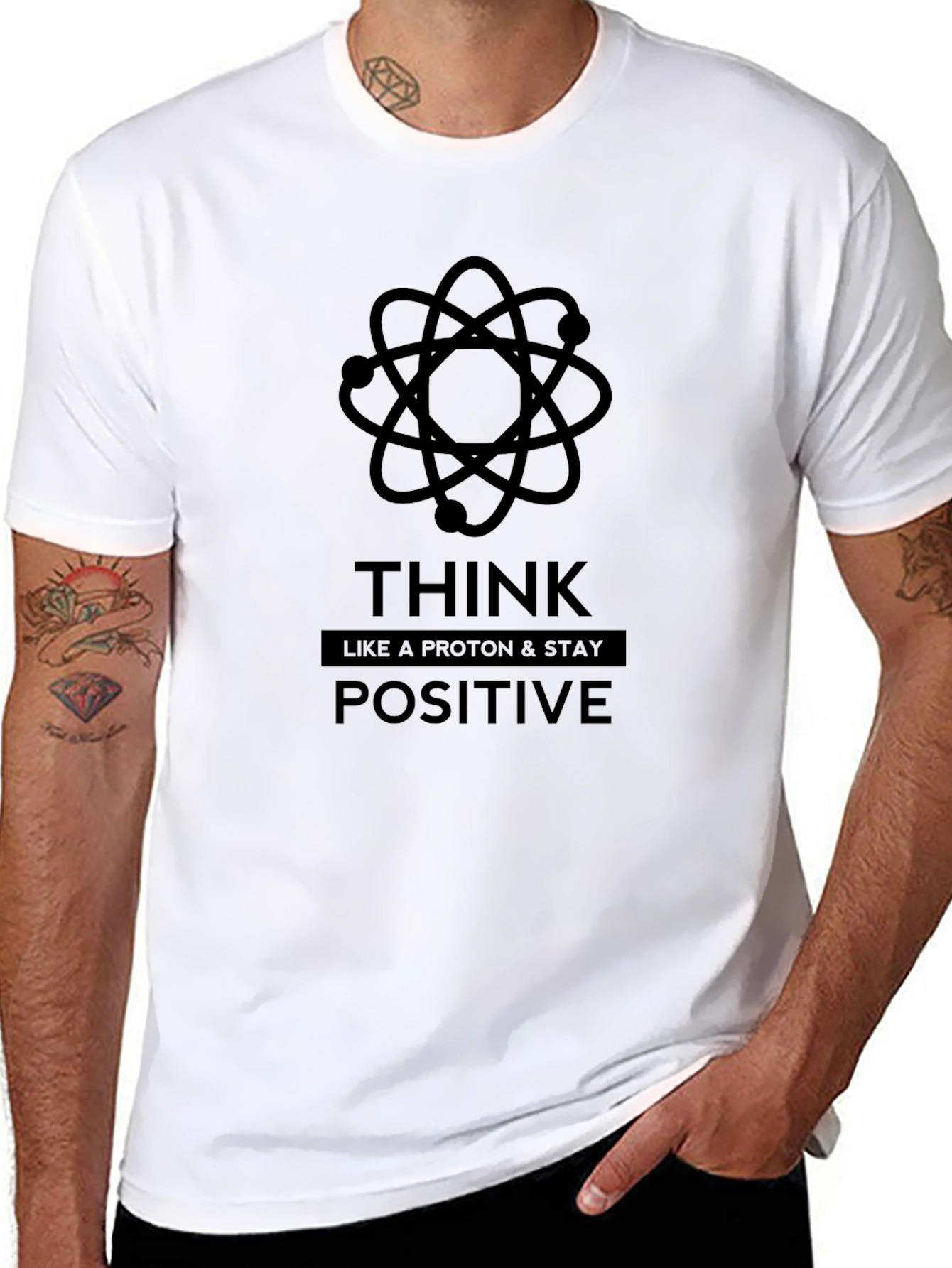 Think Positive T-Shirt - Proton Science Graphic Tee