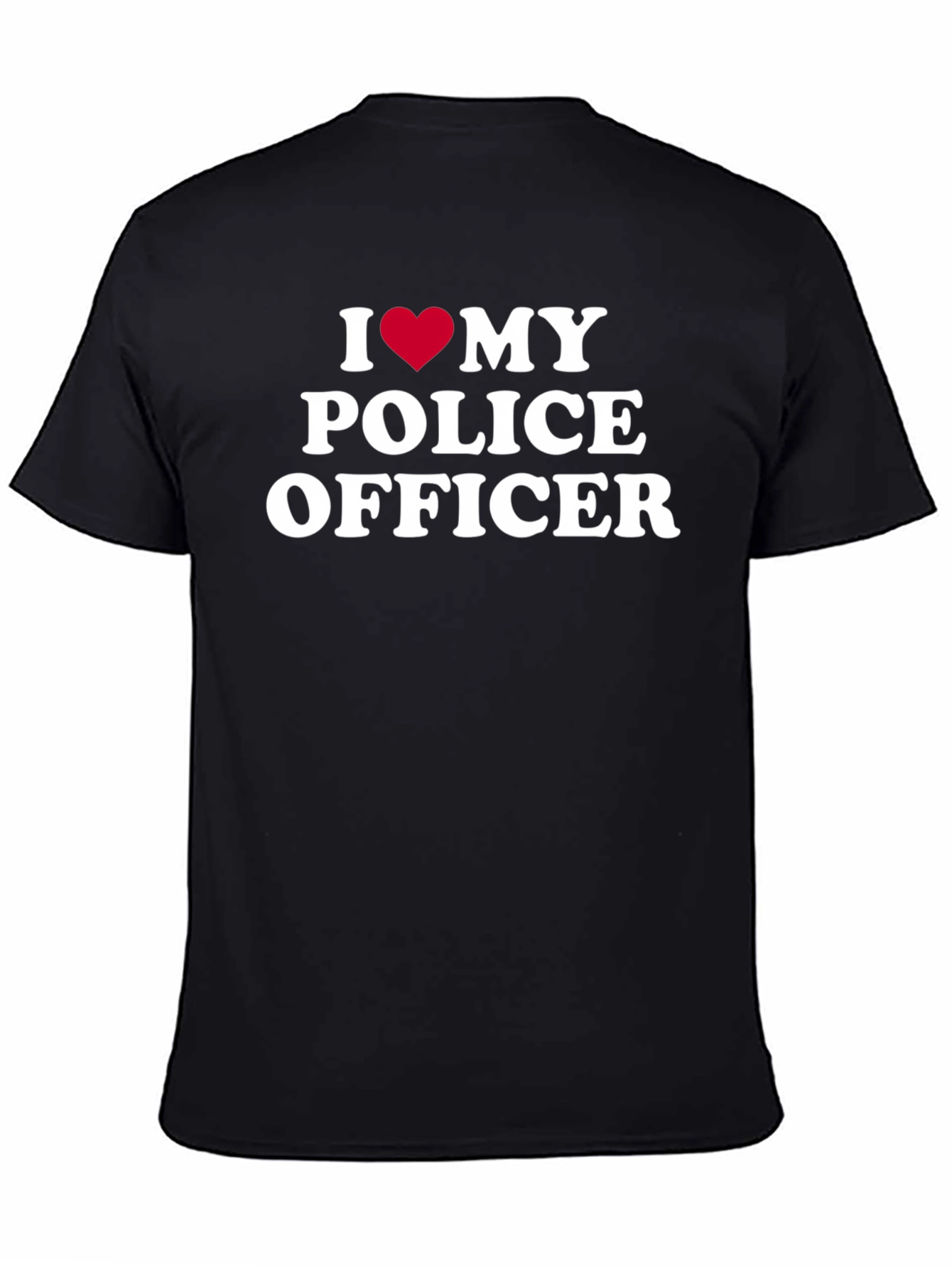 I Heart My Police Officer T-Shirt - Black