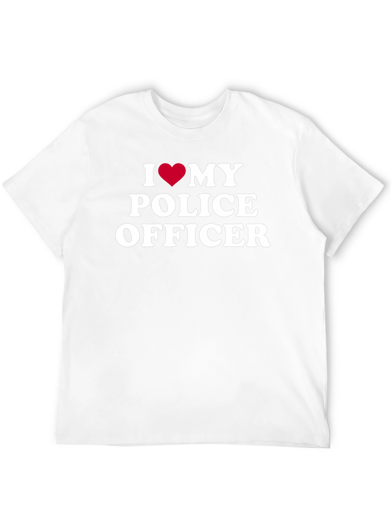 I Heart My Police Officer T-Shirt - Black