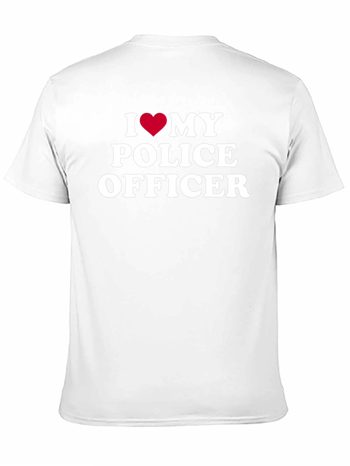 I Heart My Police Officer T-Shirt - Black