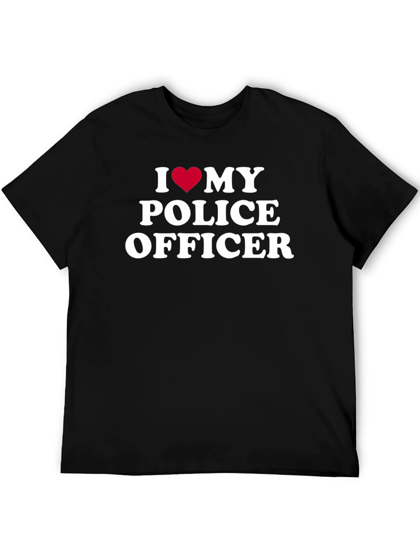 I Heart My Police Officer T-Shirt - Black