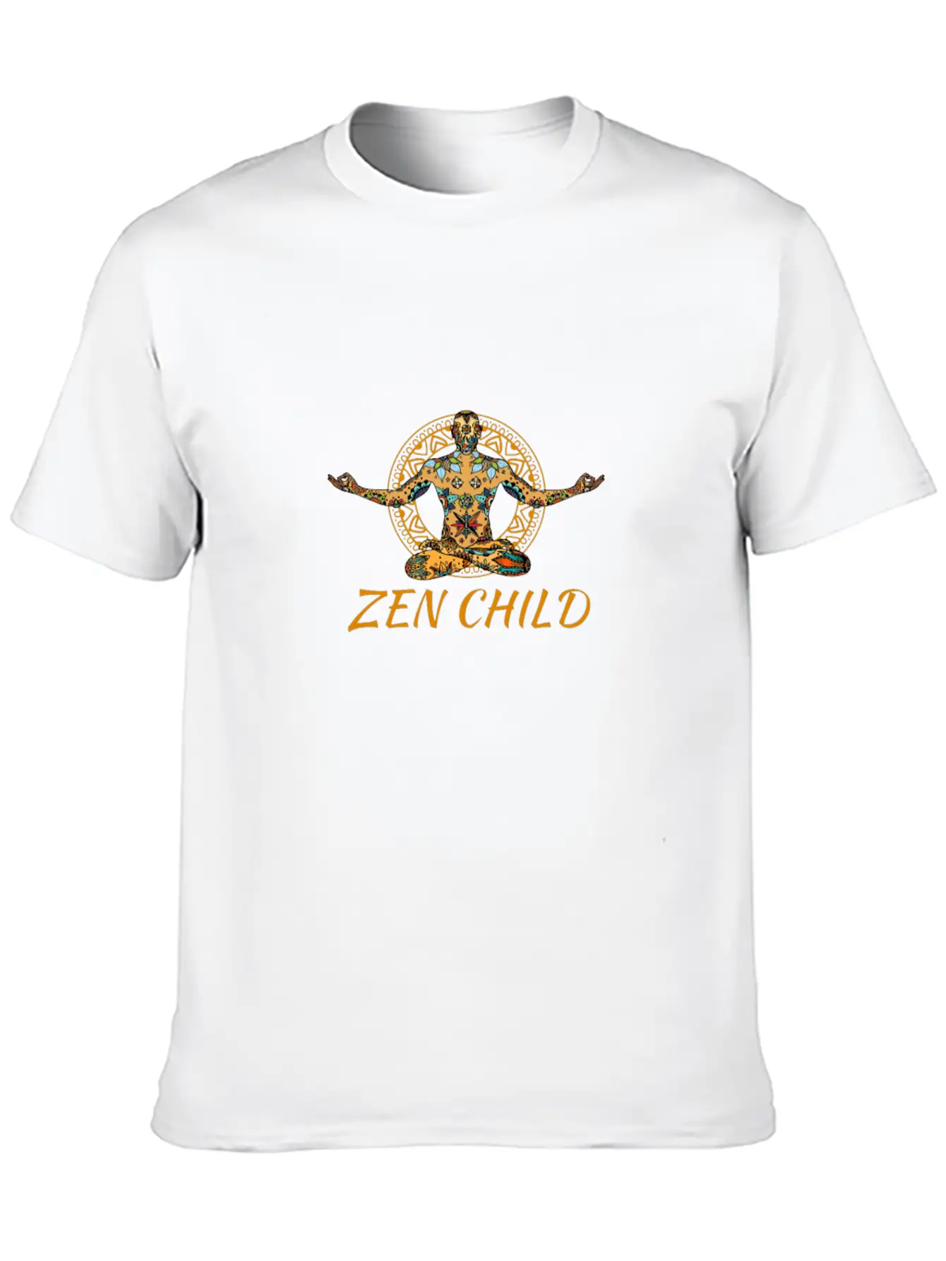 Zen Child - Meditating Character - Yoga T-Shirt Unisex Short Sleeve Soft Cotton T-Shirt – Casual Everyday Wear