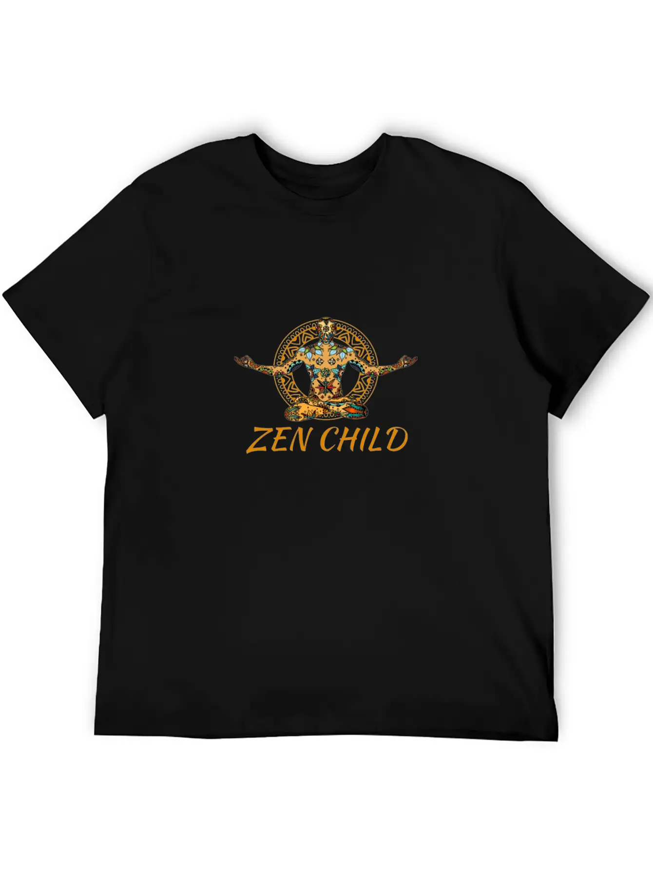Zen Child - Meditating Character - Yoga T-Shirt Unisex Short Sleeve Soft Cotton T-Shirt – Casual Everyday Wear