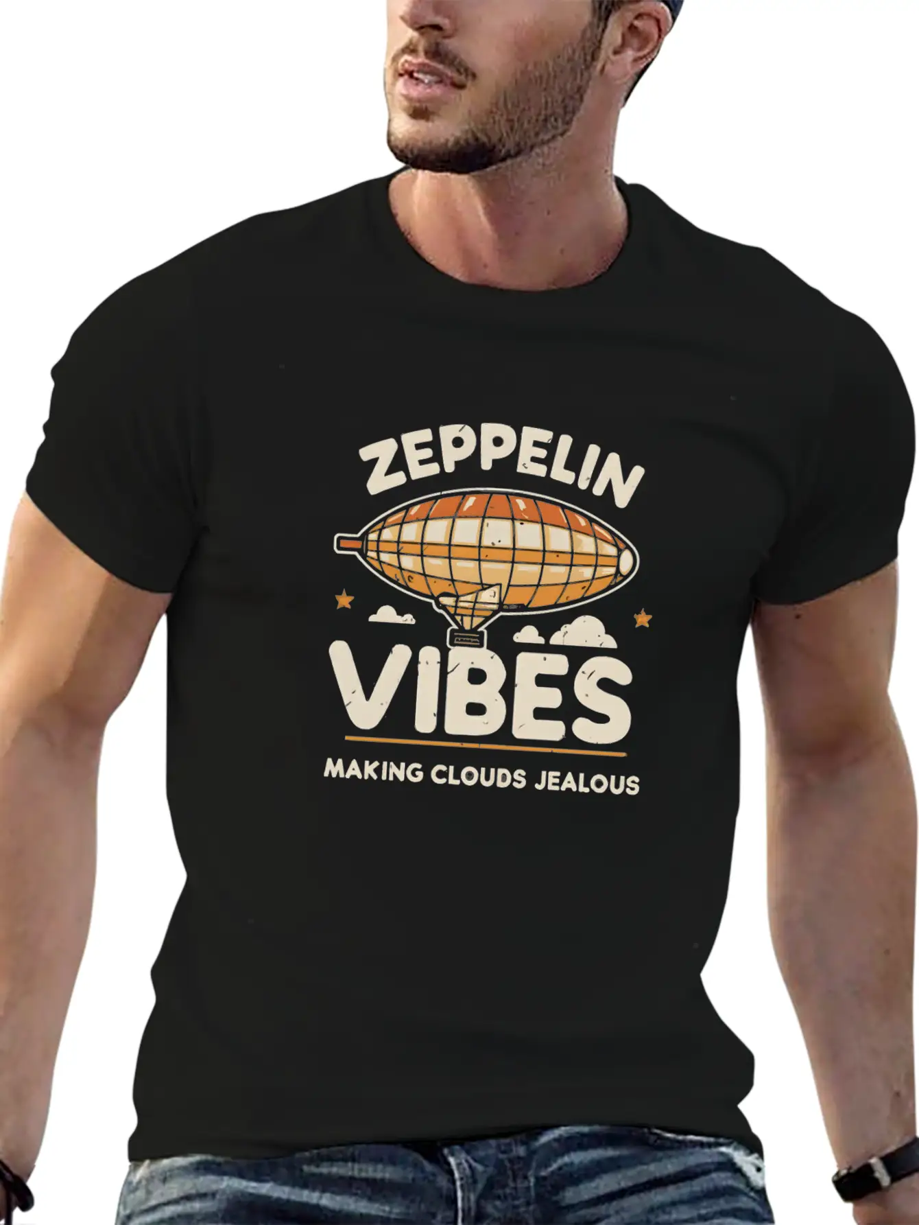 Zeppelin Vibes: Making Clouds Jealous Stylish Everyday T-Shirt – Unisex Basic Cotton Tee