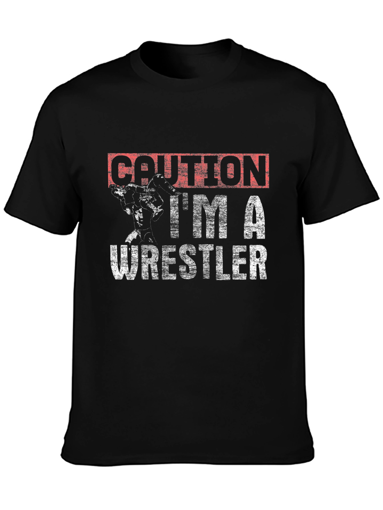 Caution Wrestler Graphic T-Shirt
