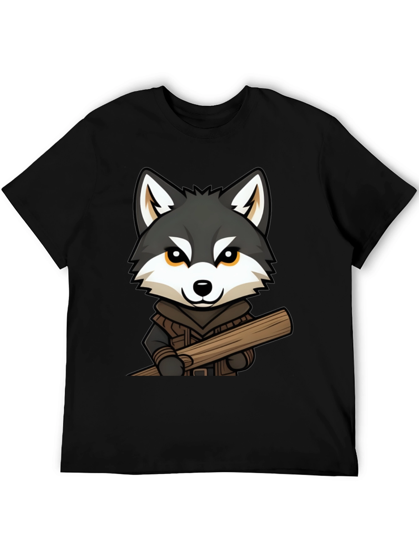 Wolf Lumberjack Cartoon Graphic T-Shirt