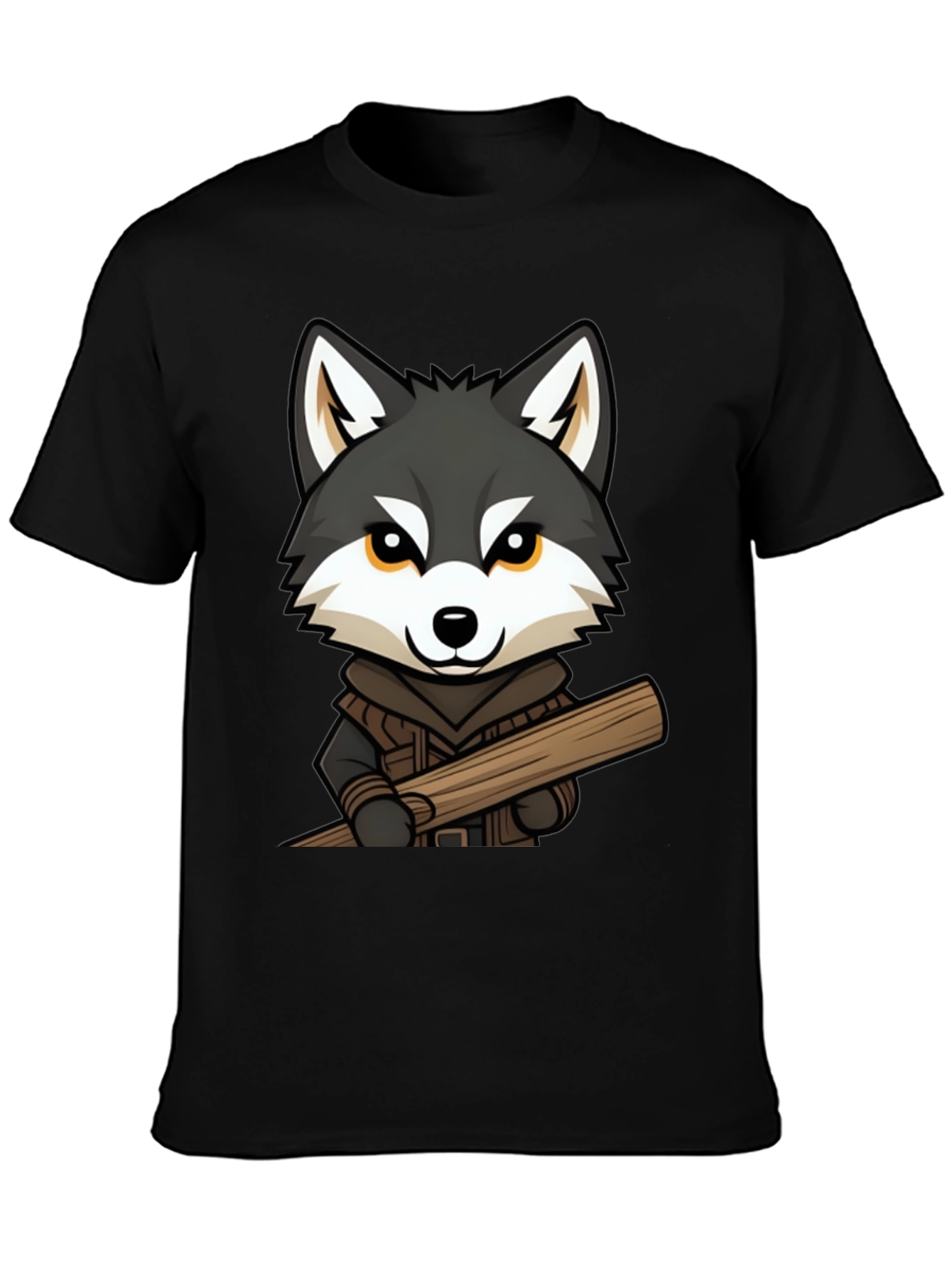 Wolf Lumberjack Cartoon Graphic T-Shirt