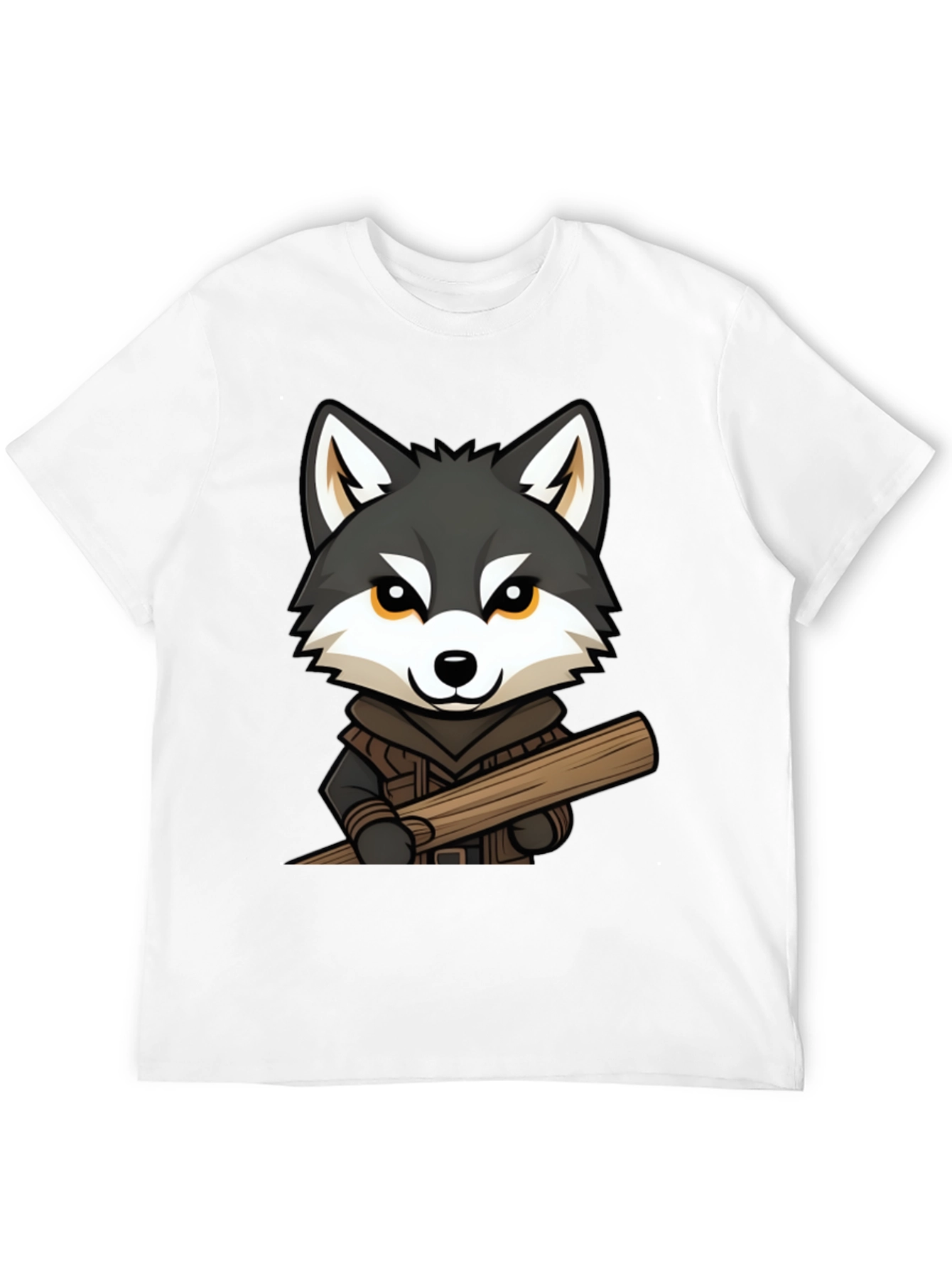 Wolf Lumberjack Cartoon Graphic T-Shirt