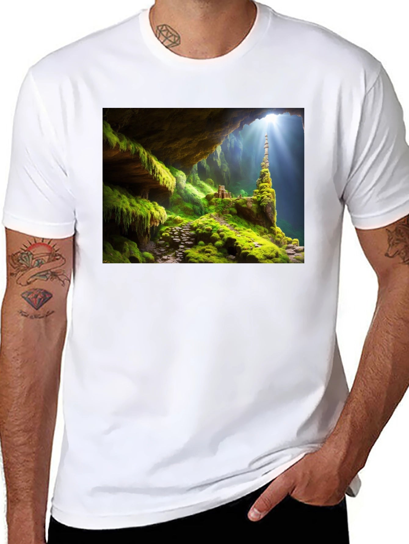 Mossy Cave T-Shirt - Nature Adventure Tee