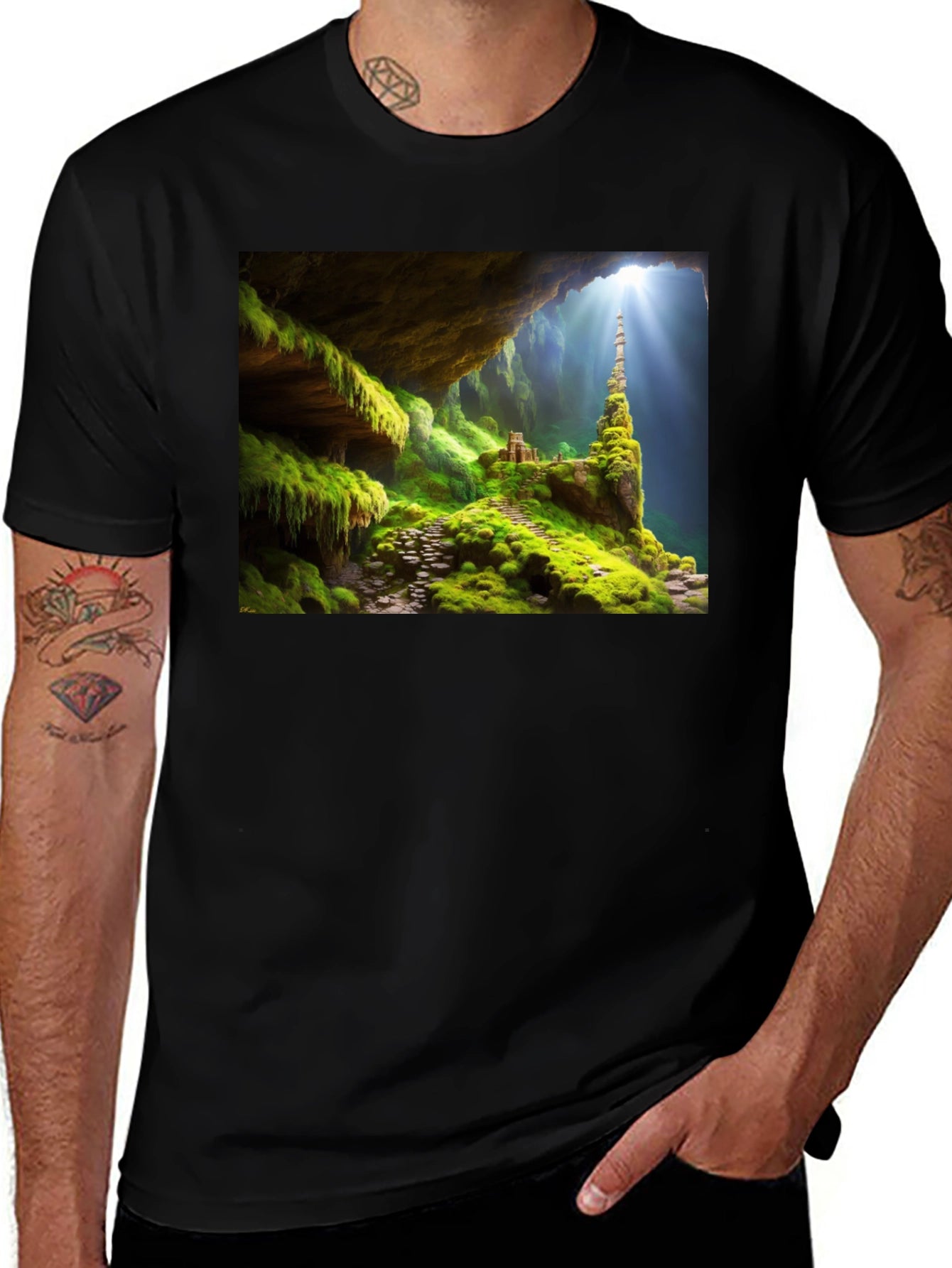 Mossy Cave T-Shirt - Nature Adventure Tee
