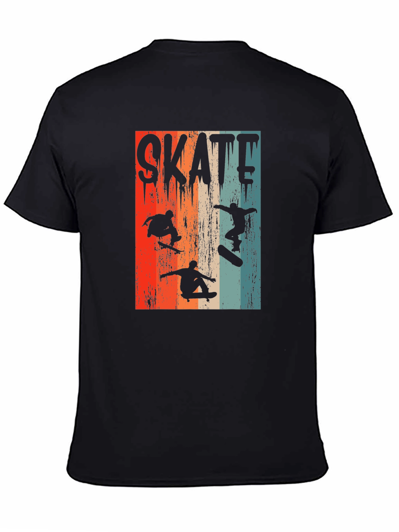 Skateboarding Silhouette Graphic Tee - Retro Design