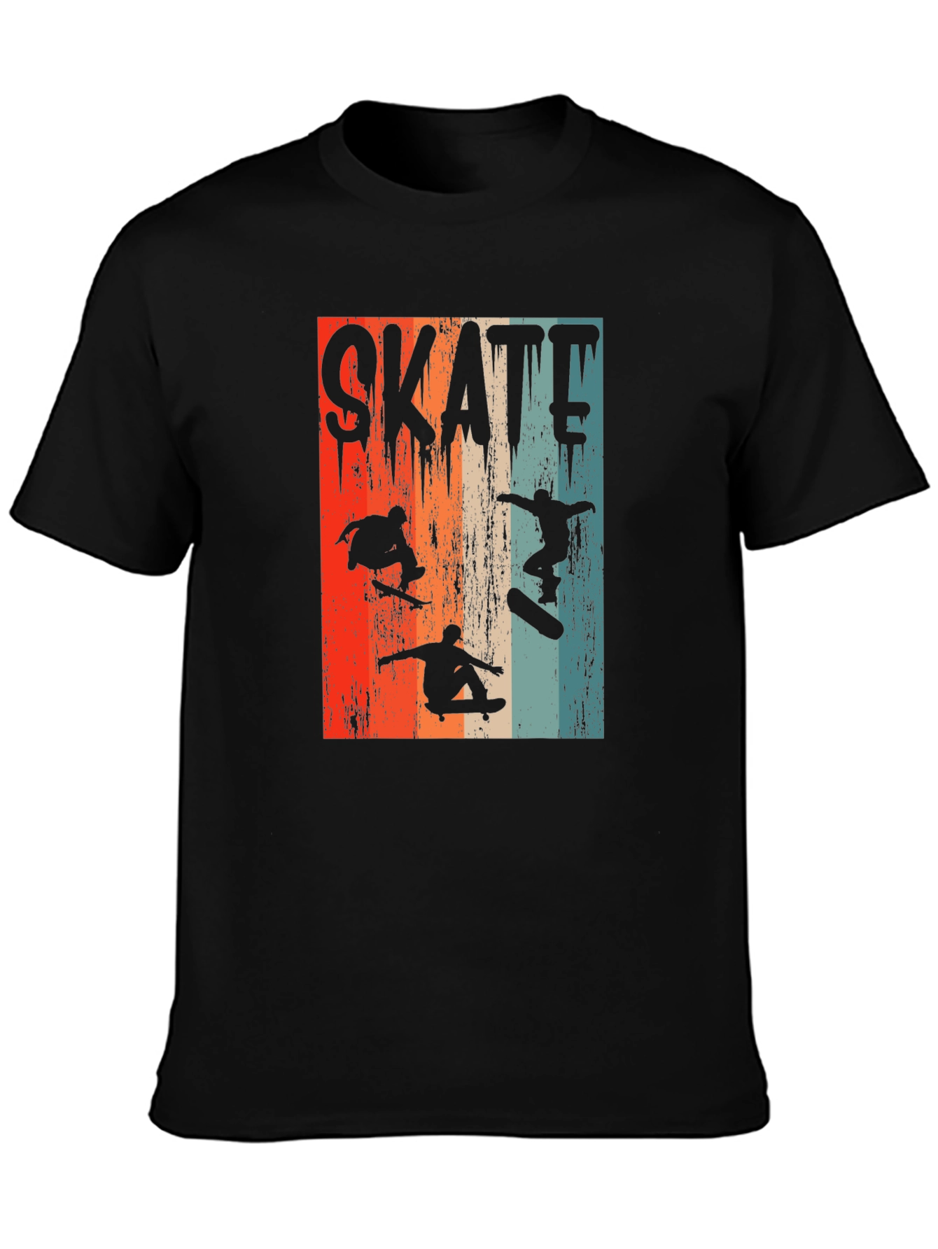 Skateboarding Silhouette Graphic Tee - Retro Design