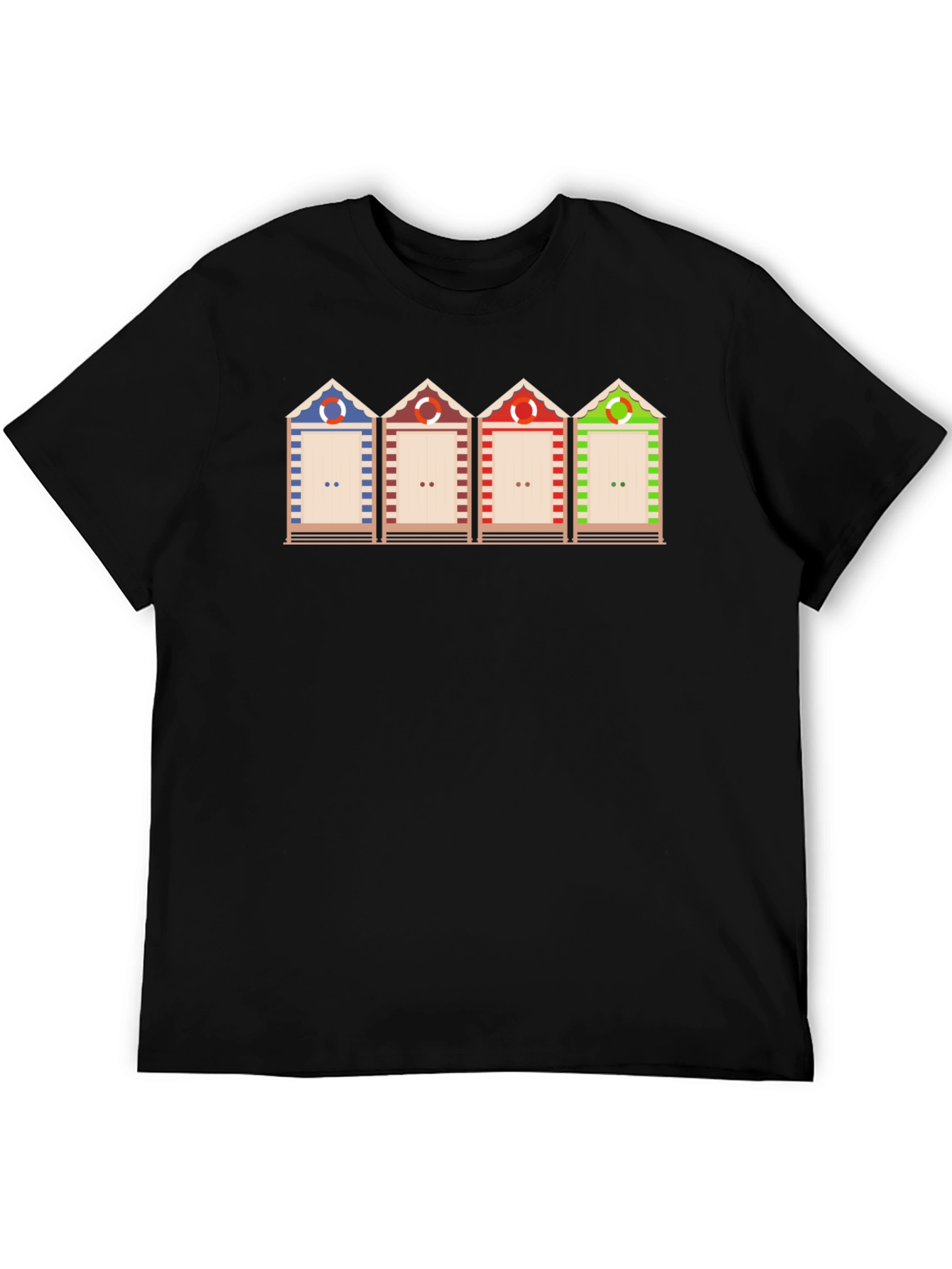 Beach Huts Graphic T-Shirt Unique Design
