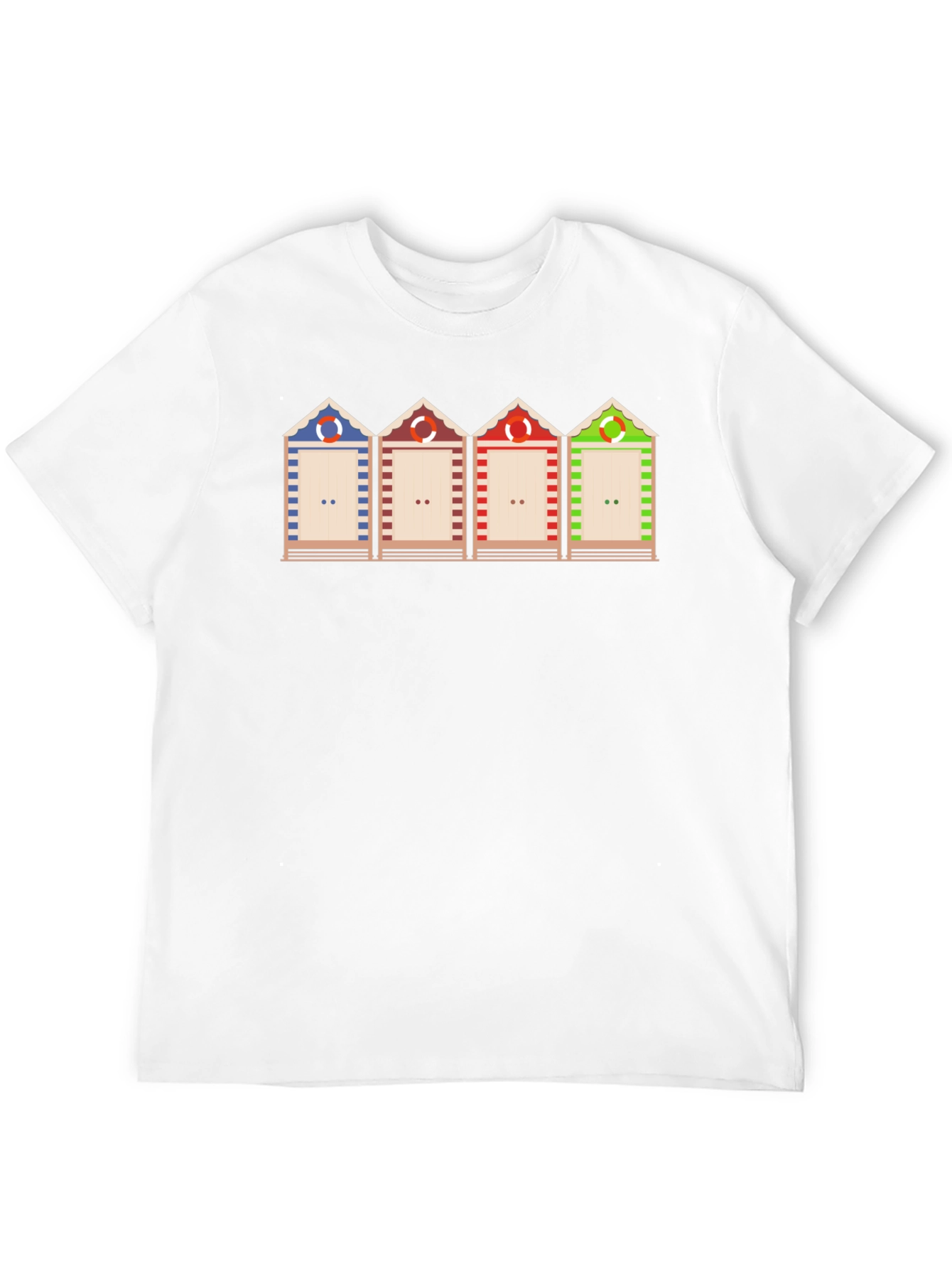 Beach Huts Graphic T-Shirt Unique Design