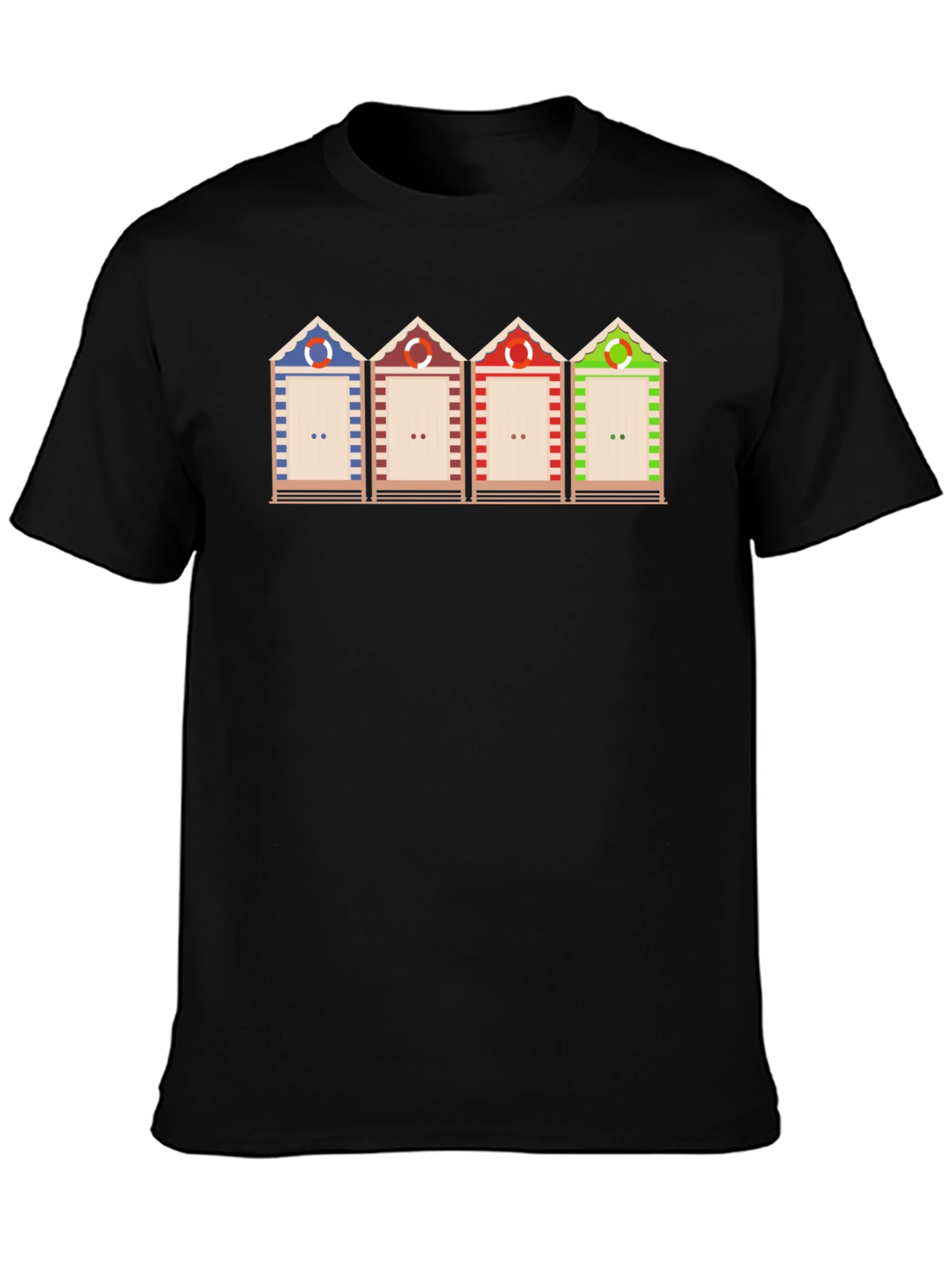 Beach Huts Graphic T-Shirt Unique Design