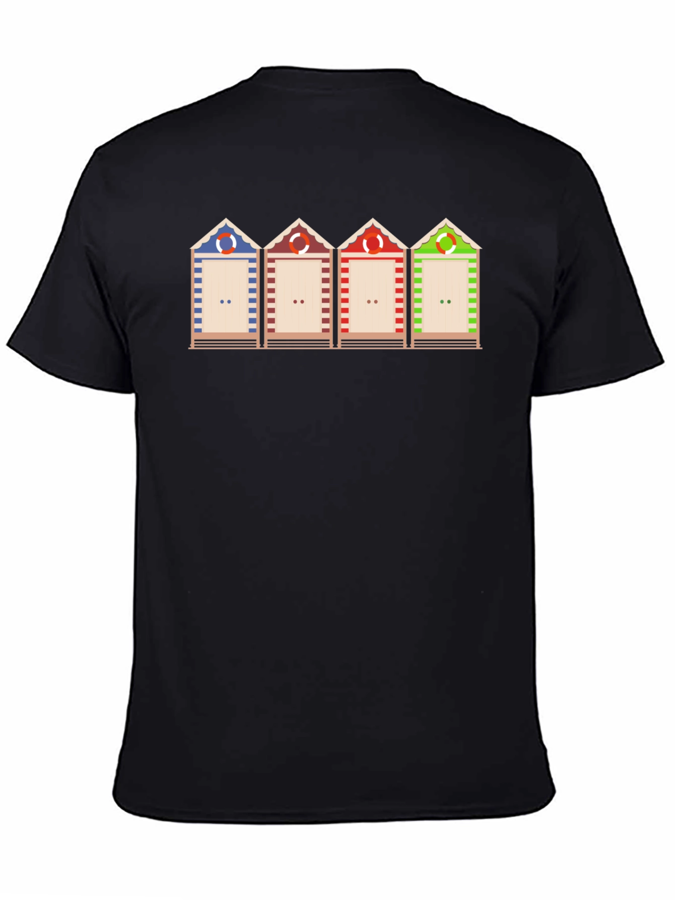 Beach Huts Graphic T-Shirt Unique Design